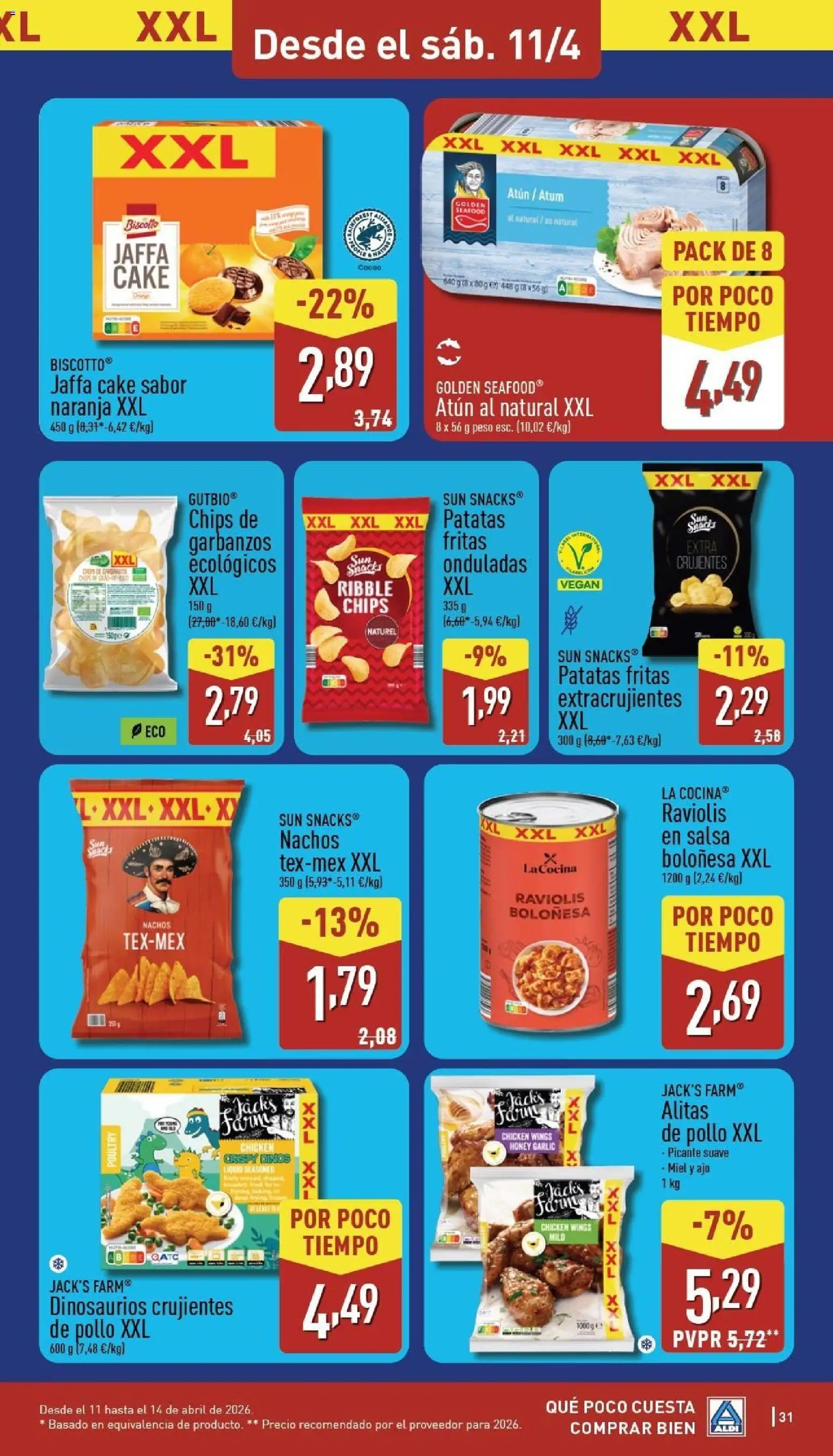 Aldi folleto Canarias │ válido desde el 06.04.2026 | Página: 31 | Productos: Καλτσάκια μισά, Cocina, Peso, Nuggets