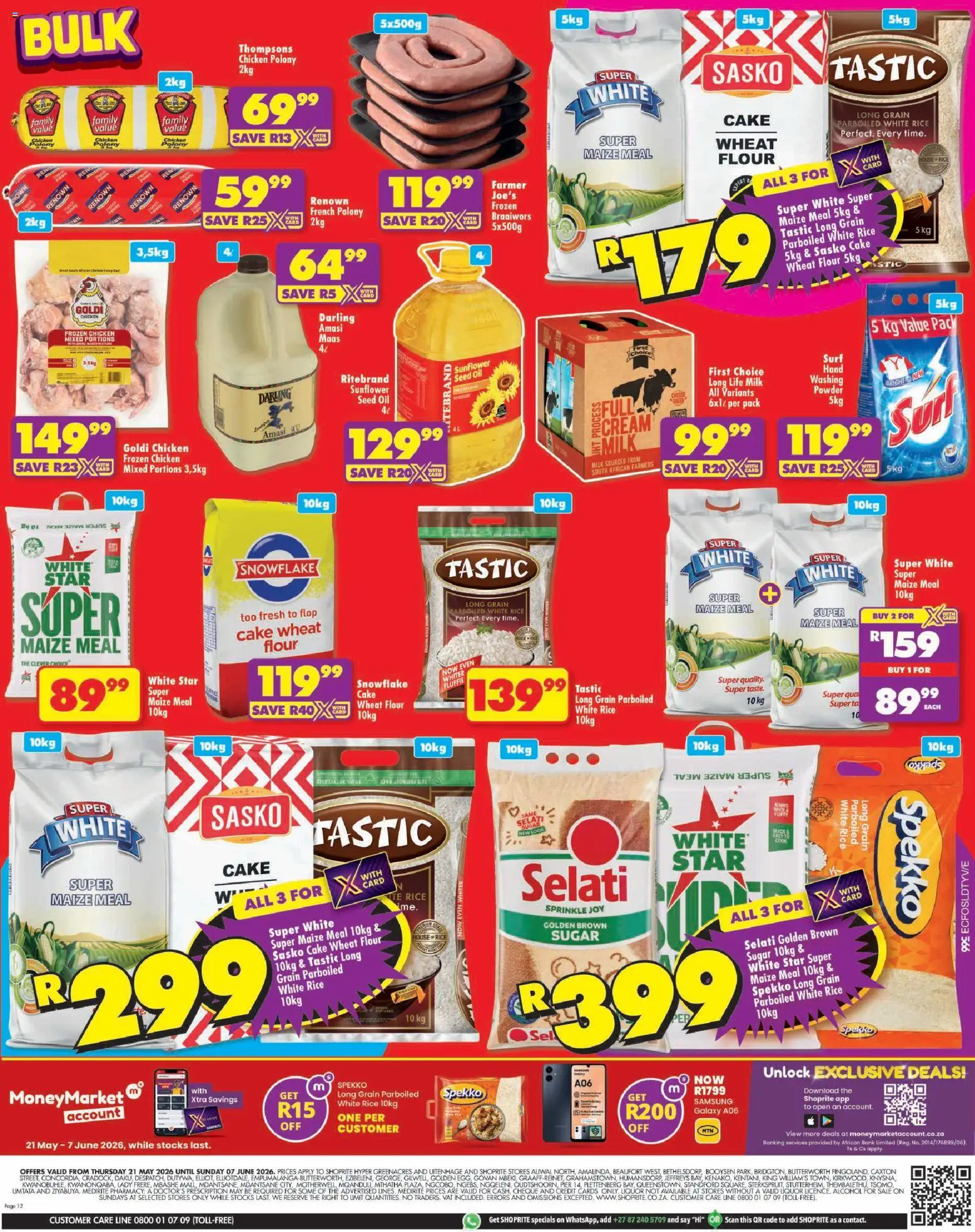 New Shoprite catalogue – valid from 21.05.2026 | Page: 12 | Products: Chicken, Powder, Rice, Sugar