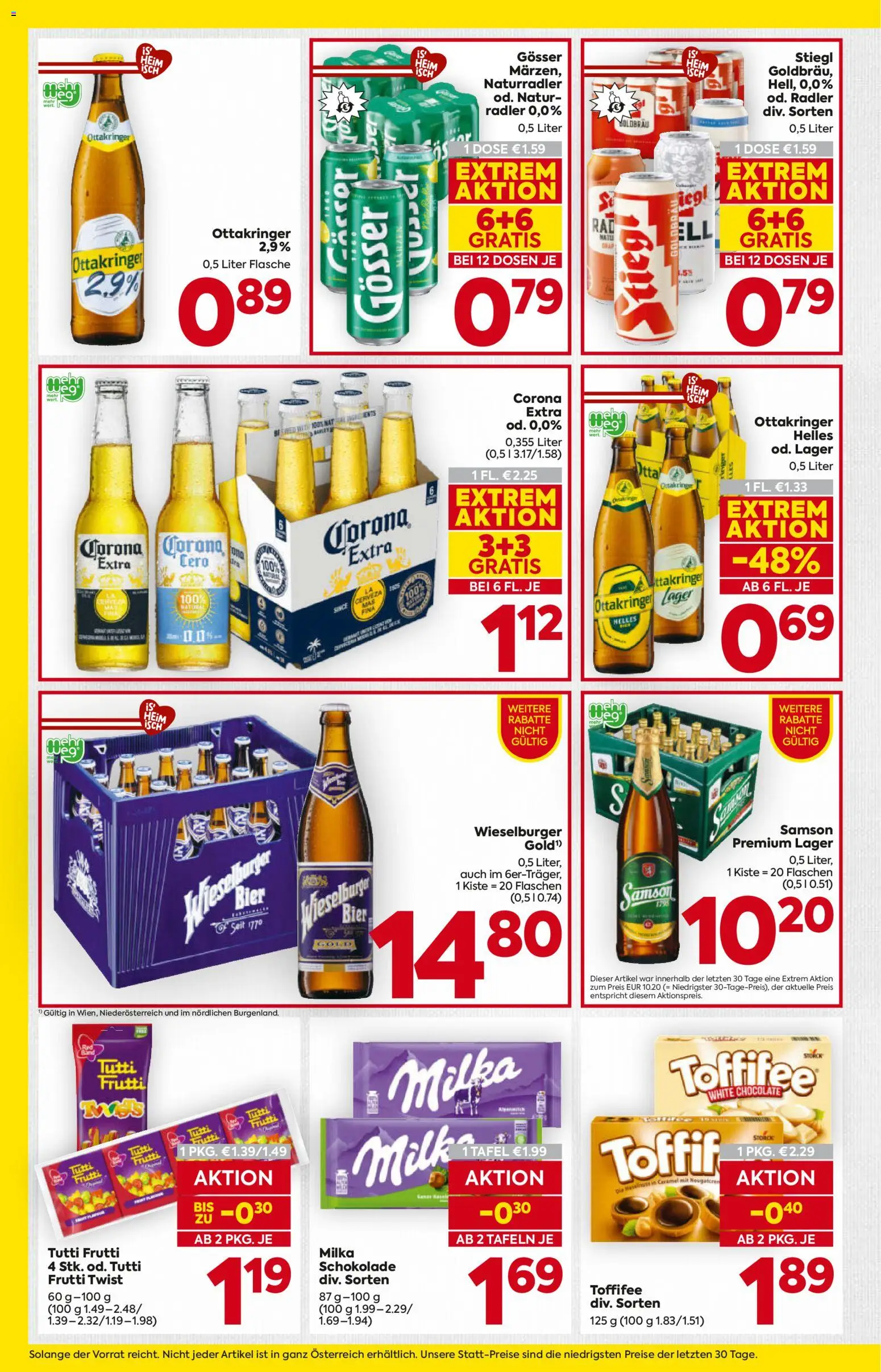 Billa AT akciós ujság - amely érvényes a következő dátumtól: 2026.08.20. | Oldal: 14 | Termékek: Milka, Gösser, Toffifee, Corona Extra