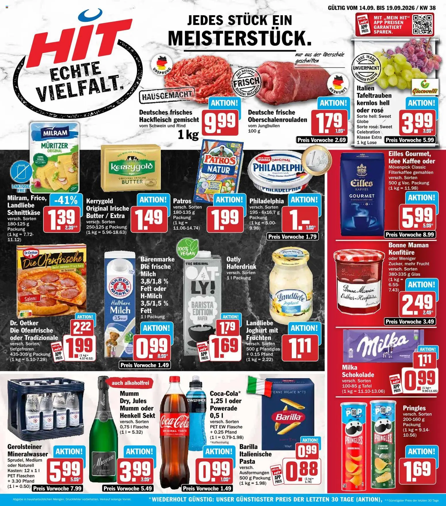 HIT Prospekt – gültig ab 14.09.2026 | Seite: 1 | Produkte: Ofenfrische, Mineralwasser, Haferdrink, Oatly