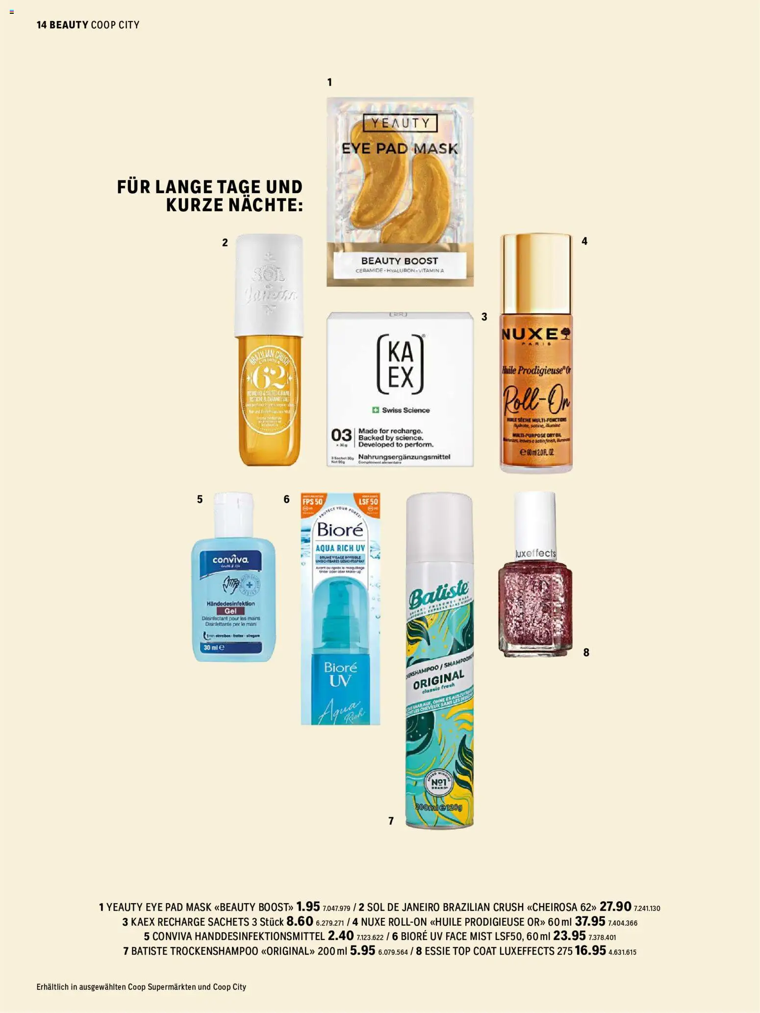 Coop City aktionen – gültig ab 01.05.2026 | Seite: 14 | Produkte: Gesichtsspray, Top