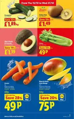 Preview of Weekly offers Lidl Scotland valid from 15/10/2026 | Page: 3 | Products: Celery, Avocado, Kiwi, Mango