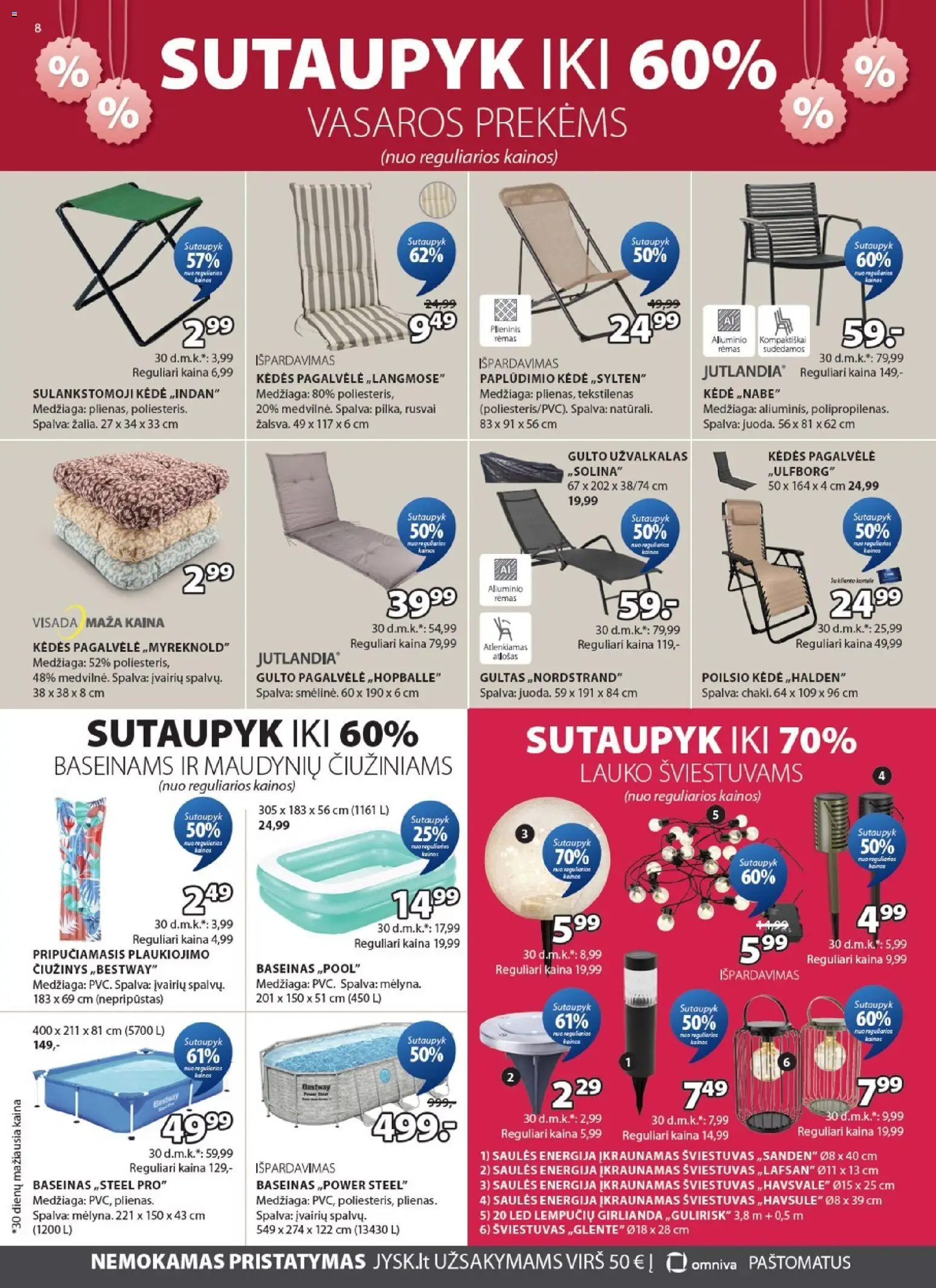 JYSK akcijos nuo 16.06.2026 | Puslapis: 8 | Prekių: Pagalvėlė, Gultas, Kėdė, Užvalkalas