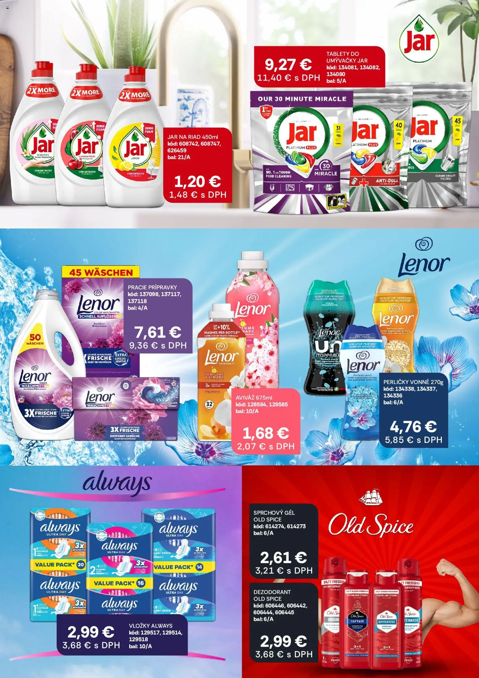 Nové Labaš akcie – leták je platný od 09.10.2026 | Strana: 33 | Produkty: Old Spice, Sprchový gél, Jar, Lenor