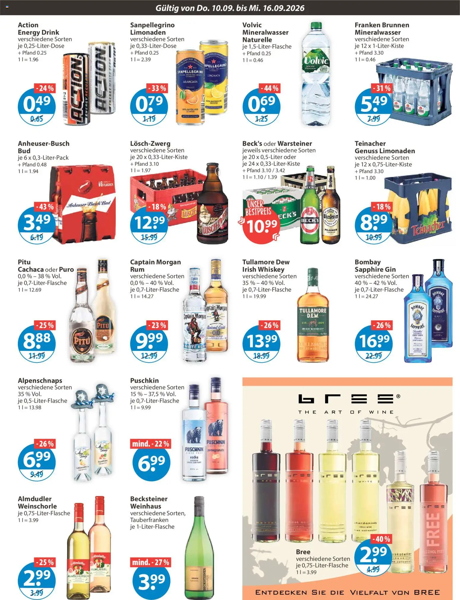 V-Markt Angebote – gültig ab 10.09.2026 | Seite: 9 | Produkte: Energy, Bree, Mineralwasser, Vodka