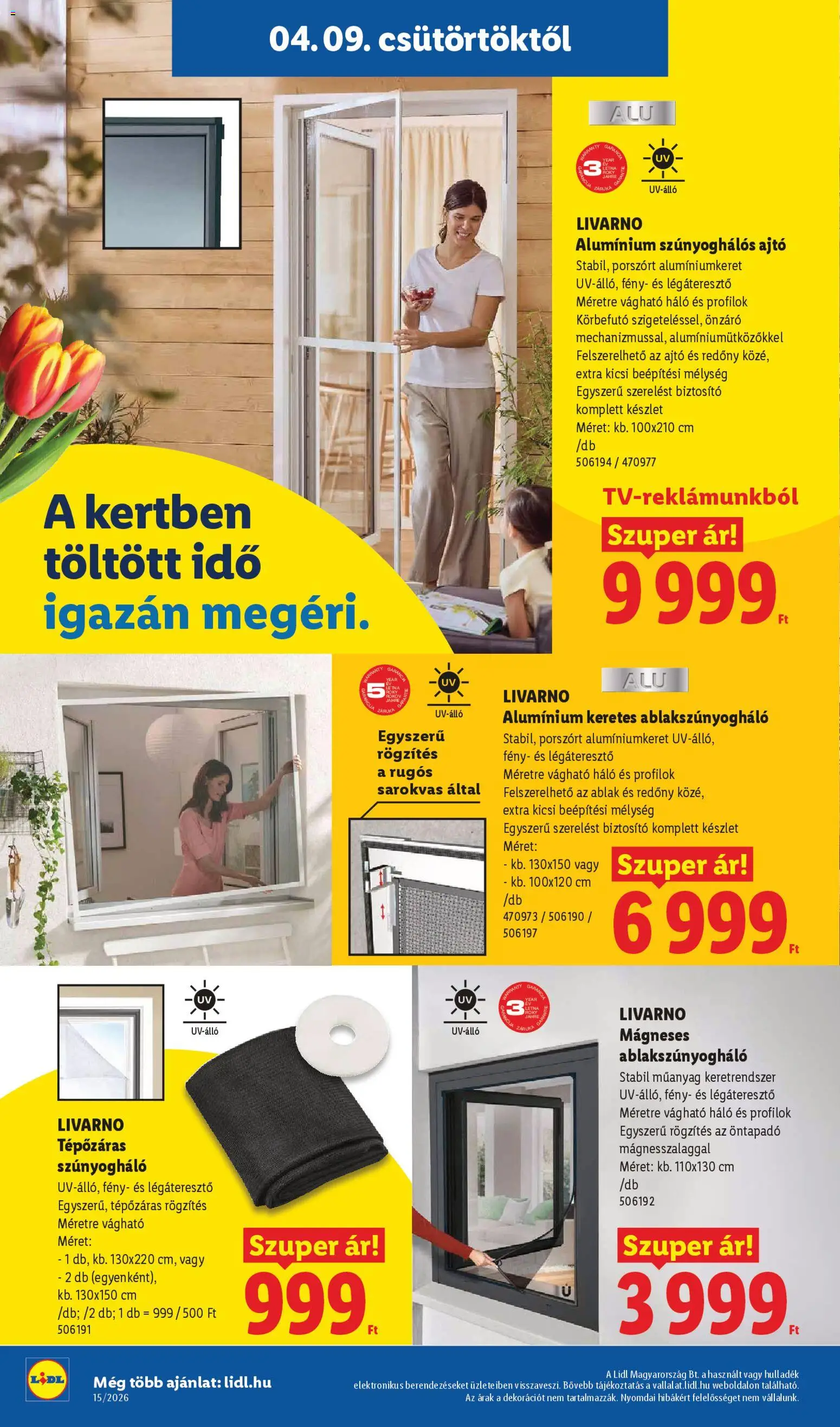Lidl akciós ujság - amely érvényes a következő dátumtól: 09.04.2026 | Oldal: 6 | Termékek: Ablak, Szúnyogháló, Redőny