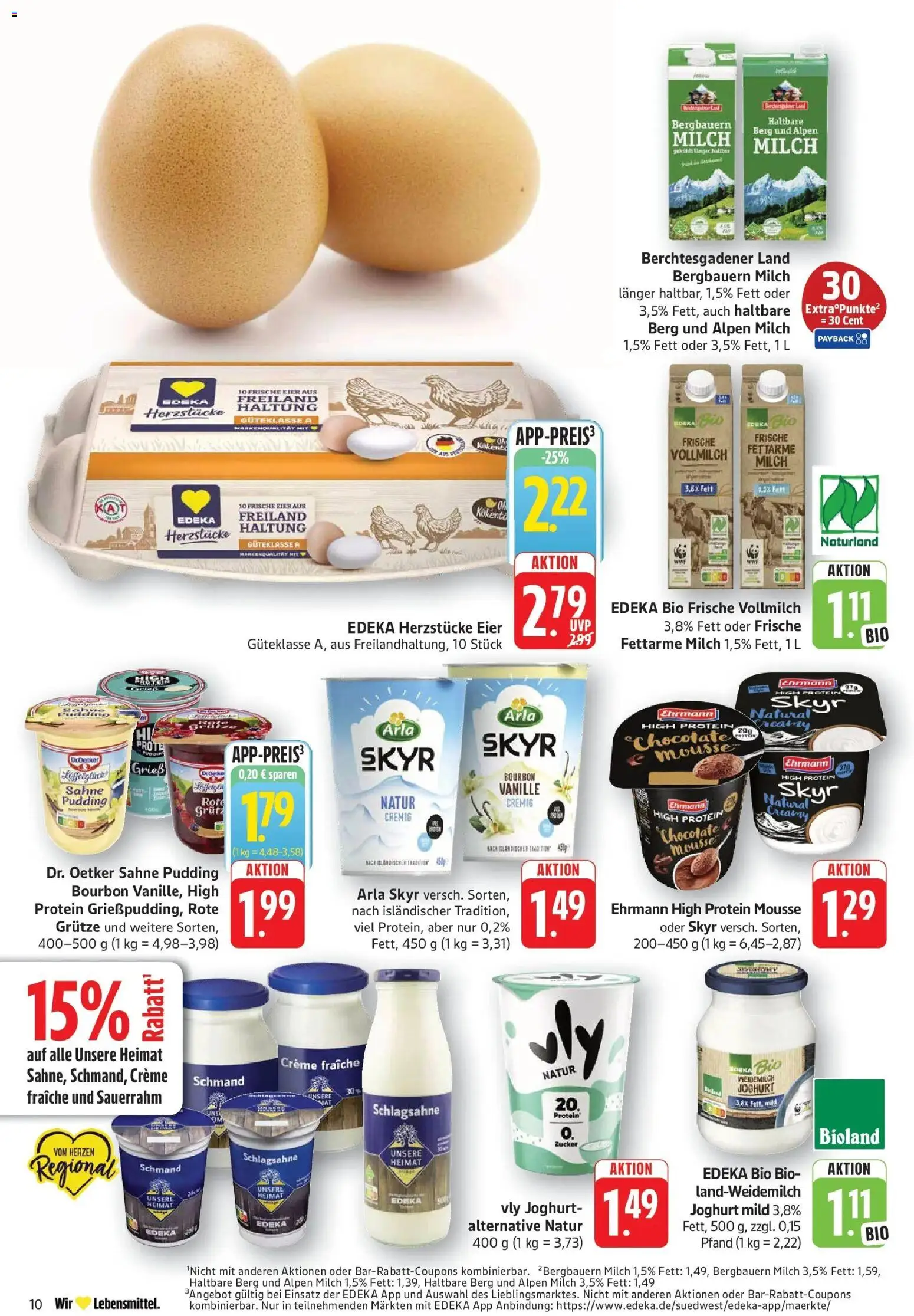 Edeka Prospekt Walldorf (ab 07.09.2026) » Angebote Online | Seite: 10 | Produkte: Schlagsahne, Creme, Arla skyr, Sauerrahm