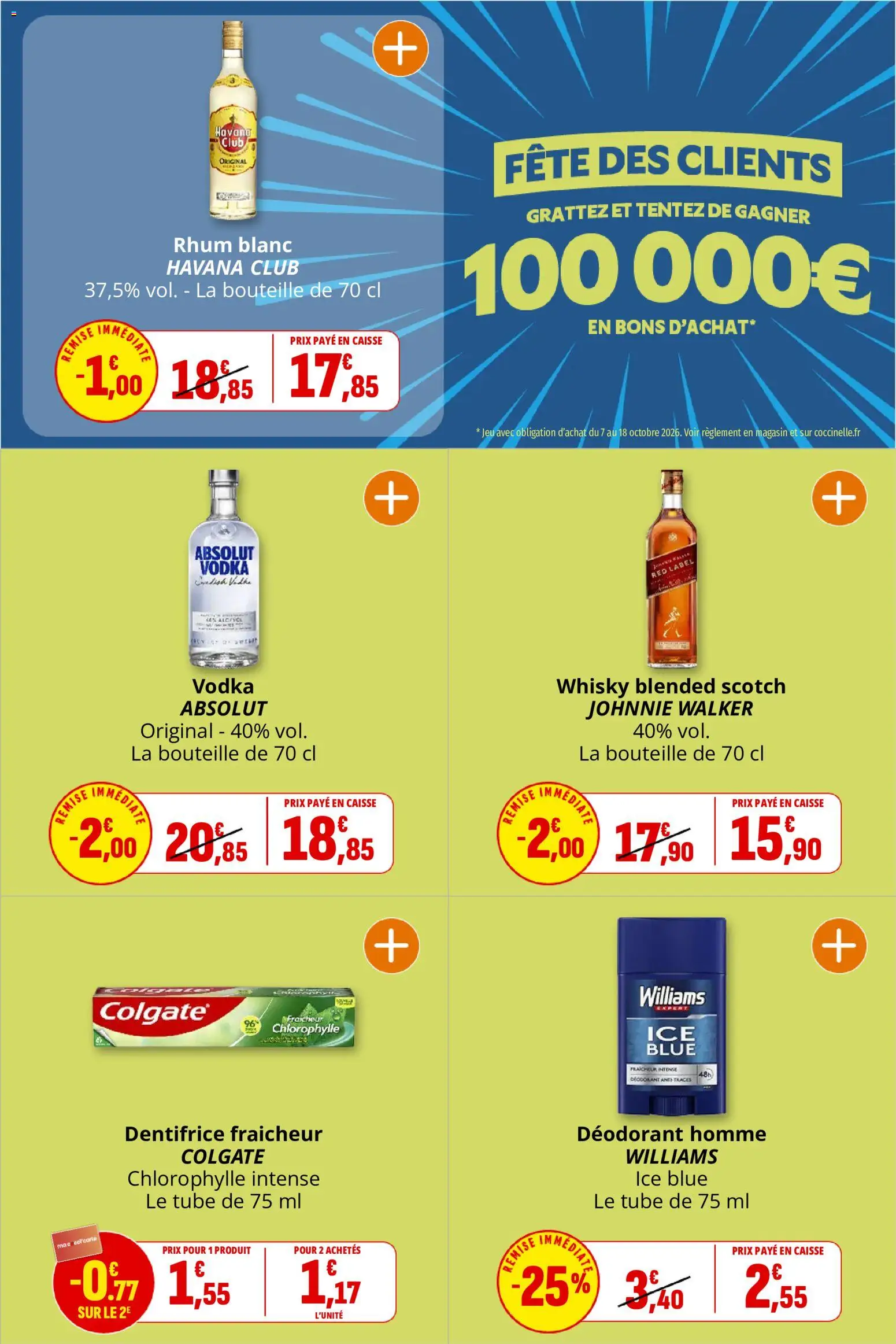 {H1} | Page: 26 | Produits: Whisky, Dentifrice, Bouteille, Rhum blanc