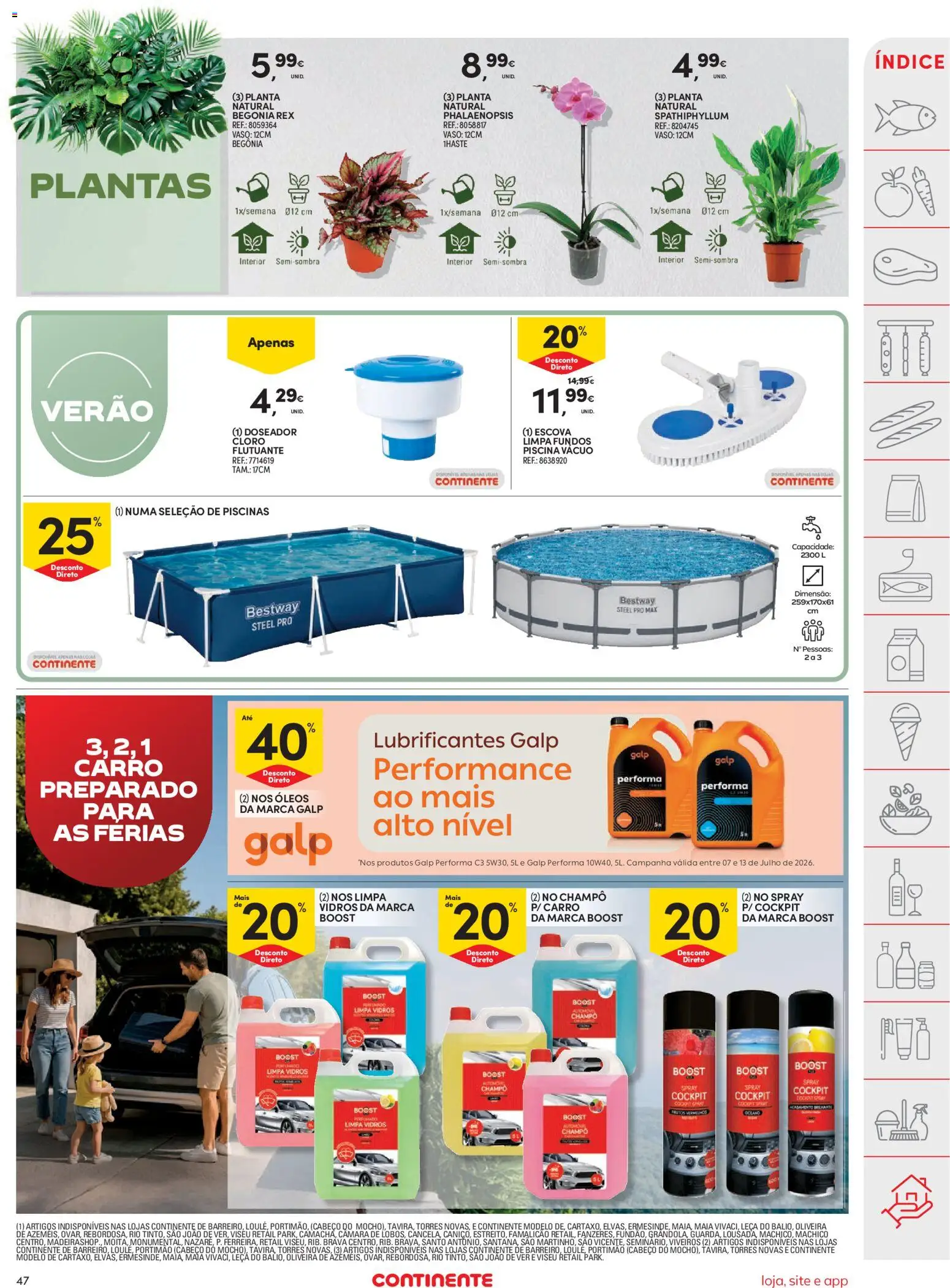 Continente folheto │ válido de 07/07/2026 | Página: 49 | Produtos: Piscina, Piscinas, Limpa vidros, Vaso