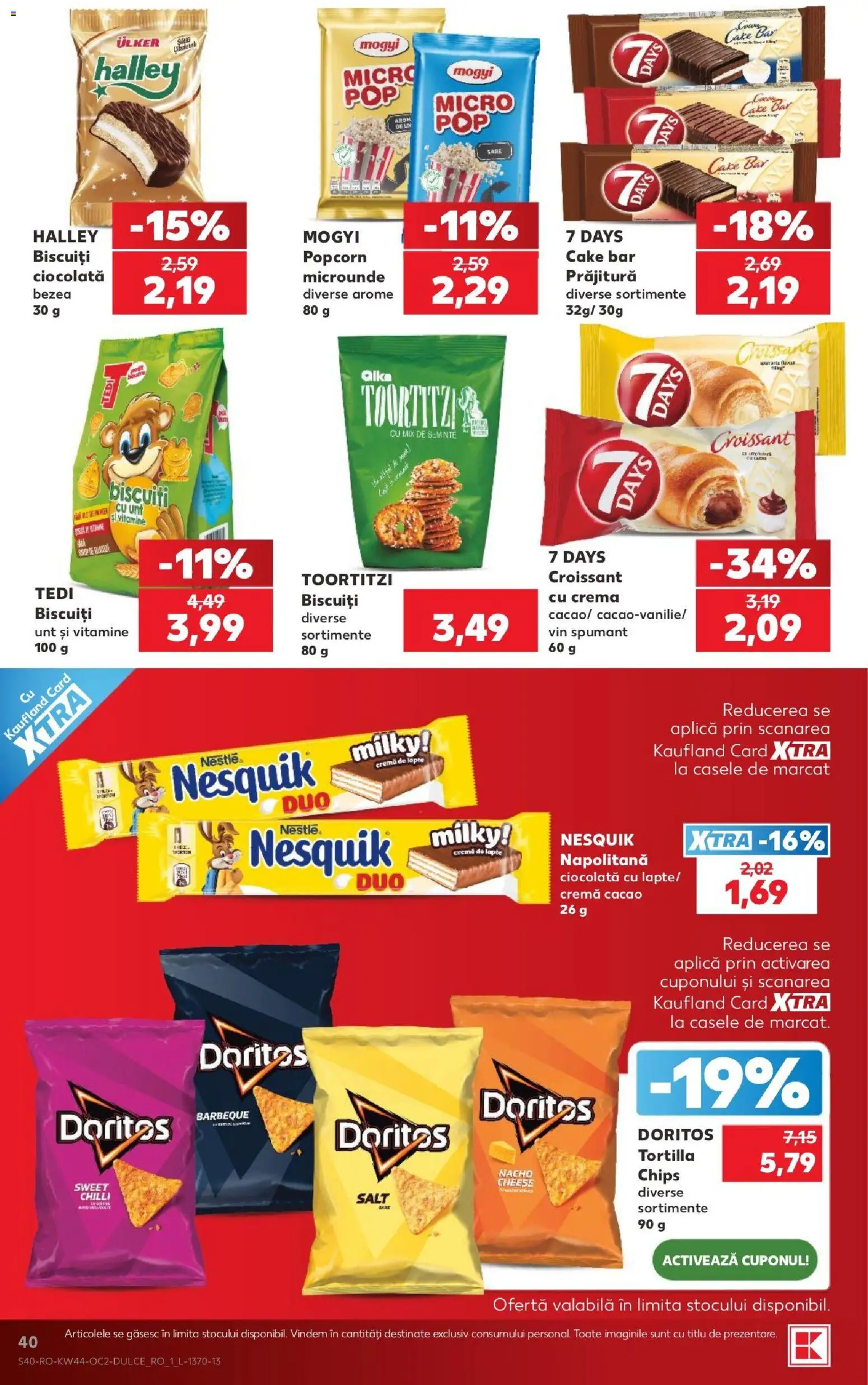Kaufland Miercurea Ciuc 28.10.2026 - Revista si Oferta | Pagină: 40 | Produse: Lapte, Vin, Cacao, Doritos