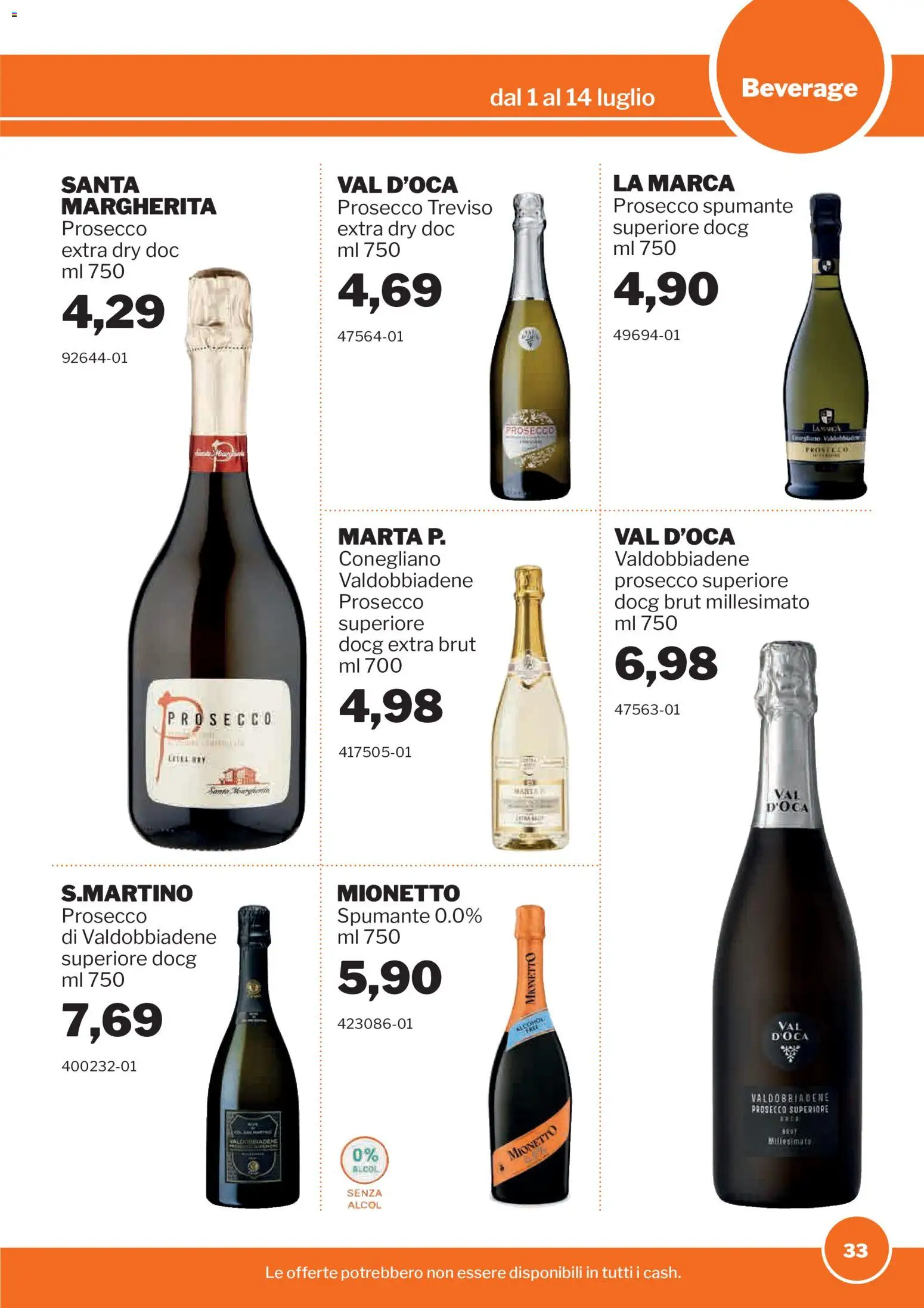 Volantino Sogegross del 01/07/2026 | Pagina: 33 | Prodotti: Prosecco, Spumante