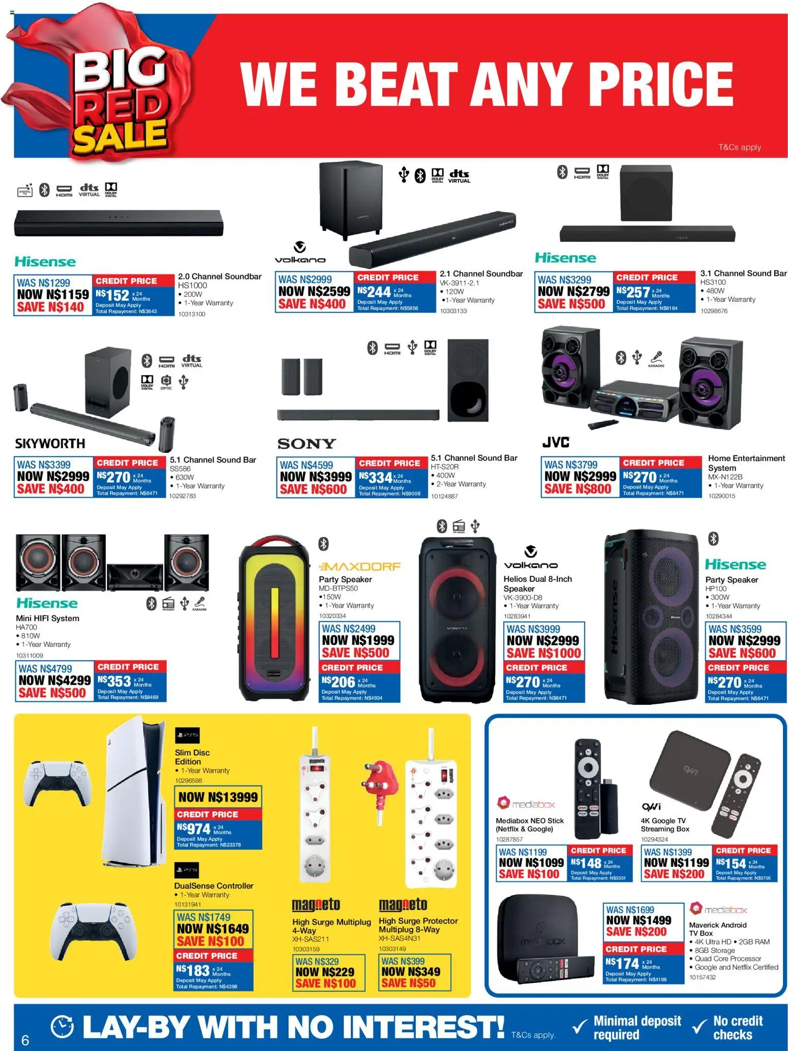 New OK Furniture catalogue – valid from 18.05.2026 | Page: 6 | Products: Speaker, Surge protector, Box, Soundbar