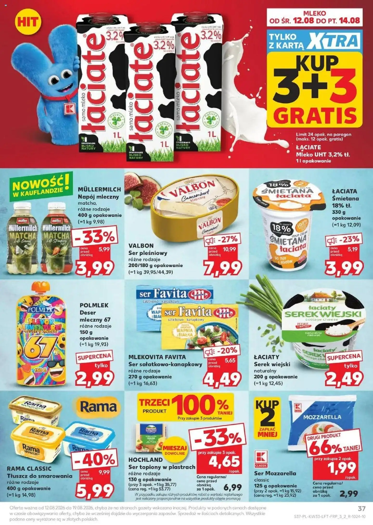 Kaufland - Kaufland Gazetka Tygodnia ważne do 19.08 od 12.08.2026 - od jutra PDF | Strona: 37 | Produkty: Karta, Ser topiony w plastrach, Camembert, Serek wiejski