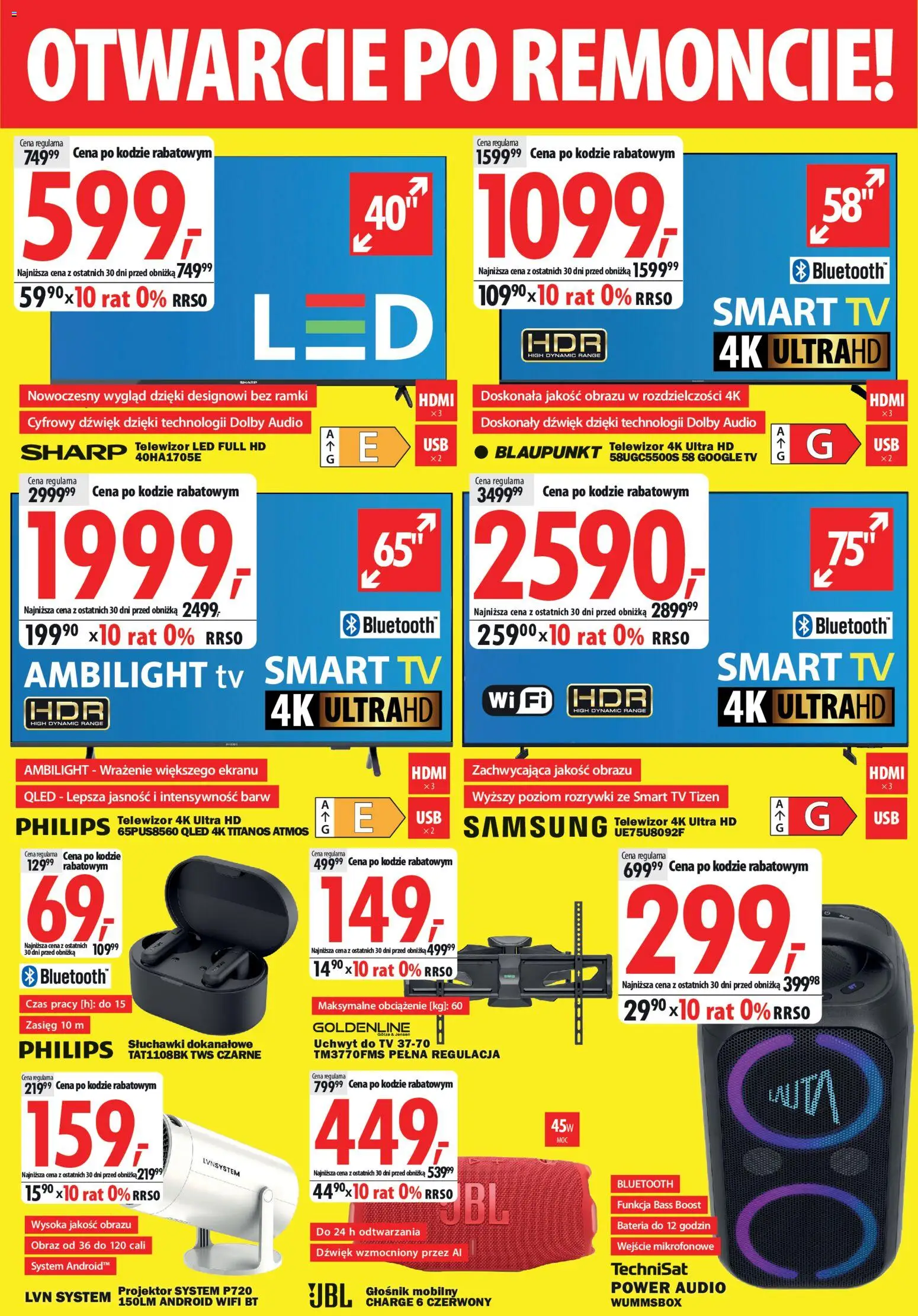 Mediaexpert promocje - Otwarcie po remoncie Myślibórz od 21.05.2026 | Strona: 2 | Produkty: Telewizor, Audio, Słuchawki, Głośnik