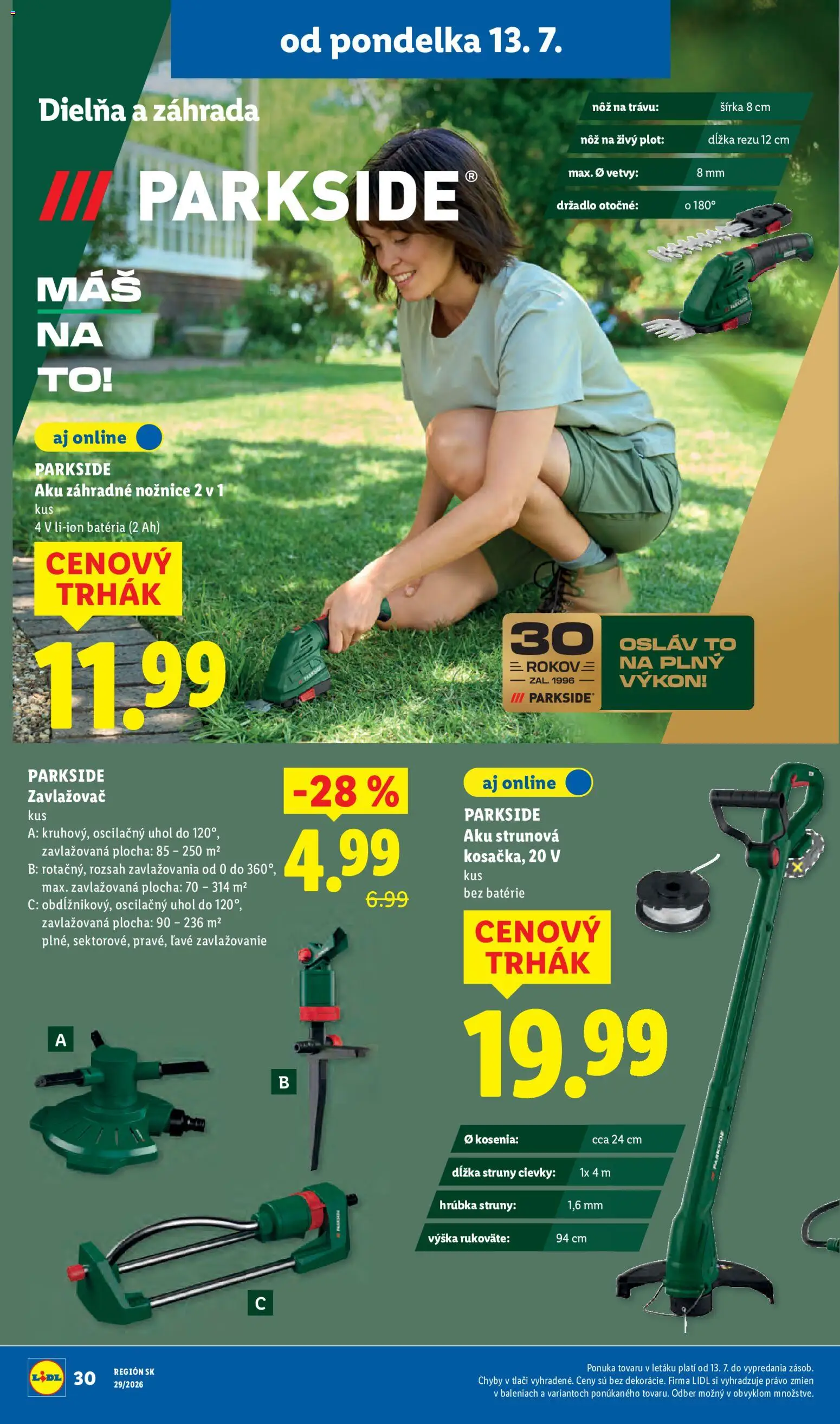 Nové Lidl akcie – leták je platný od 13.07.2026 | Strana: 40 | Produkty: Aku, Parkside, Parkside aku, Batérie