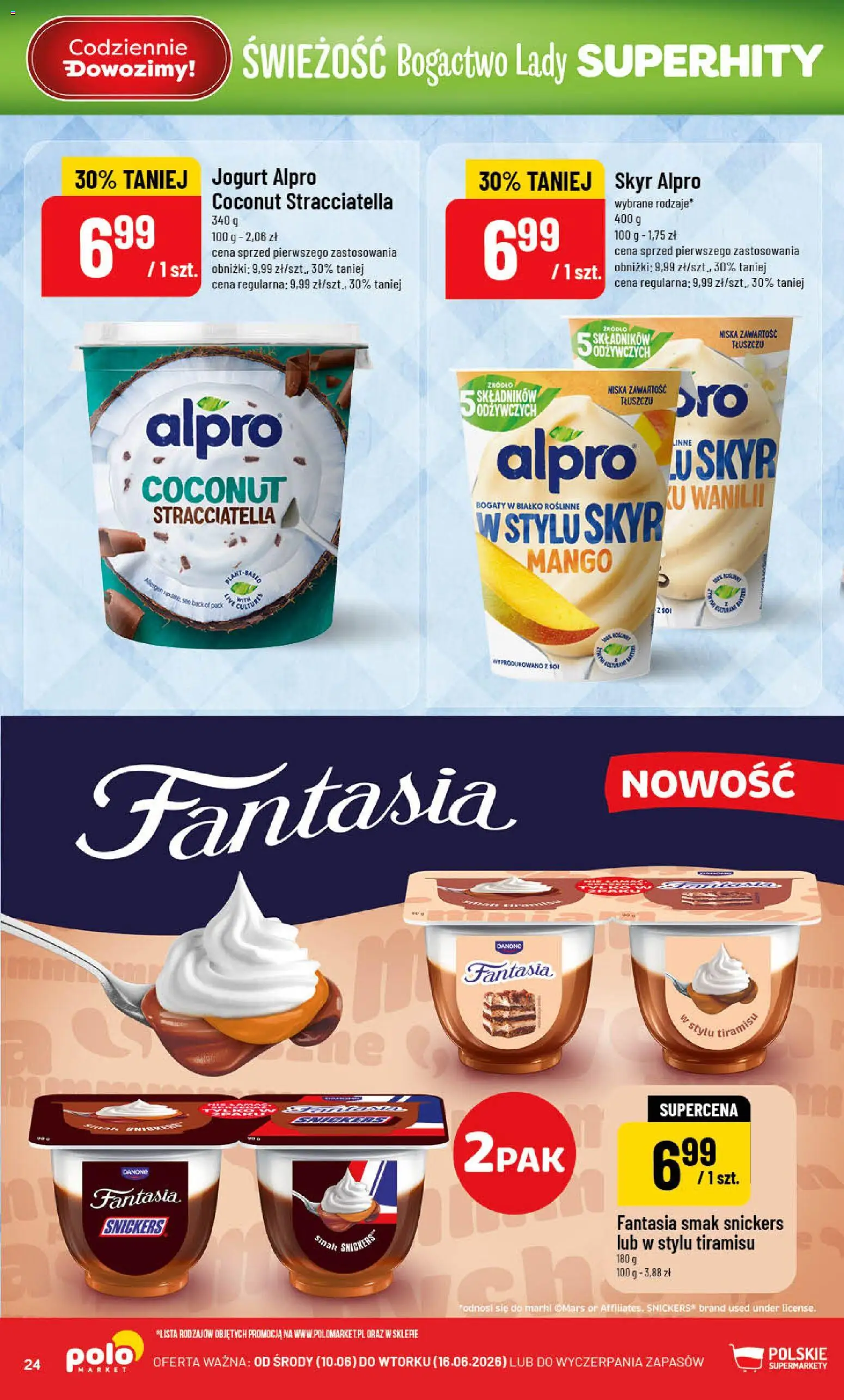 POLOmarket gazetka od 10.06.2026 | Strona: 24 | Produkty: Mango, Tiramisu, Jogurt, Skyr