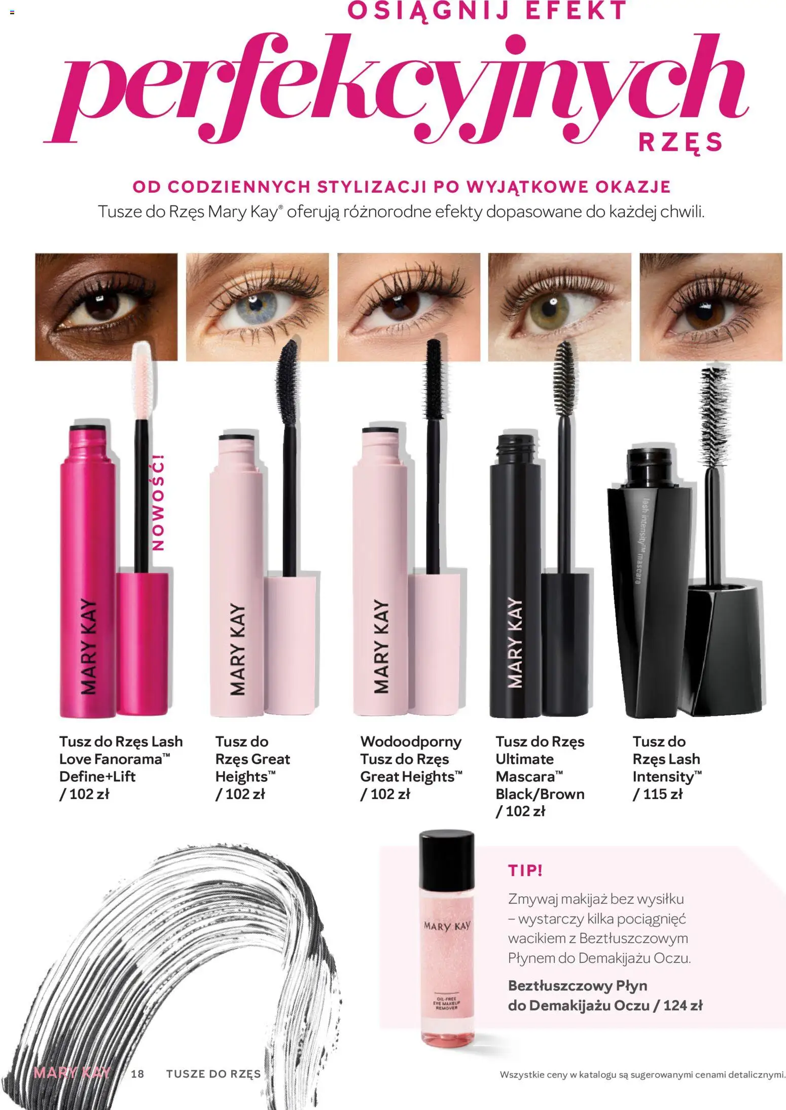 Mary Kay Katalog od 15.07.2026 | Strona: 18 | Produkty: Makijaż, Tusz do rzęs, Płyn do demakijażu, Płyn do demakijażu oczu