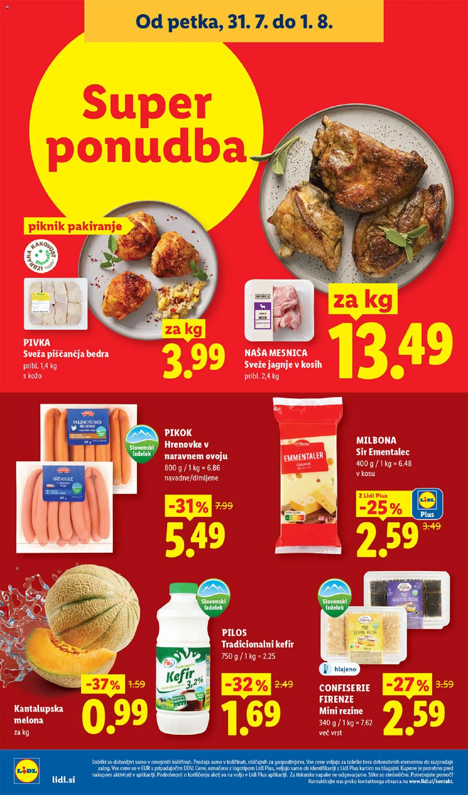 Novi Lidl katalog ponudbe – veljaven od 30.07.2026 | Stran: 36 | Izdelki: Hrenovke, Ementalec, Mleko, Sir