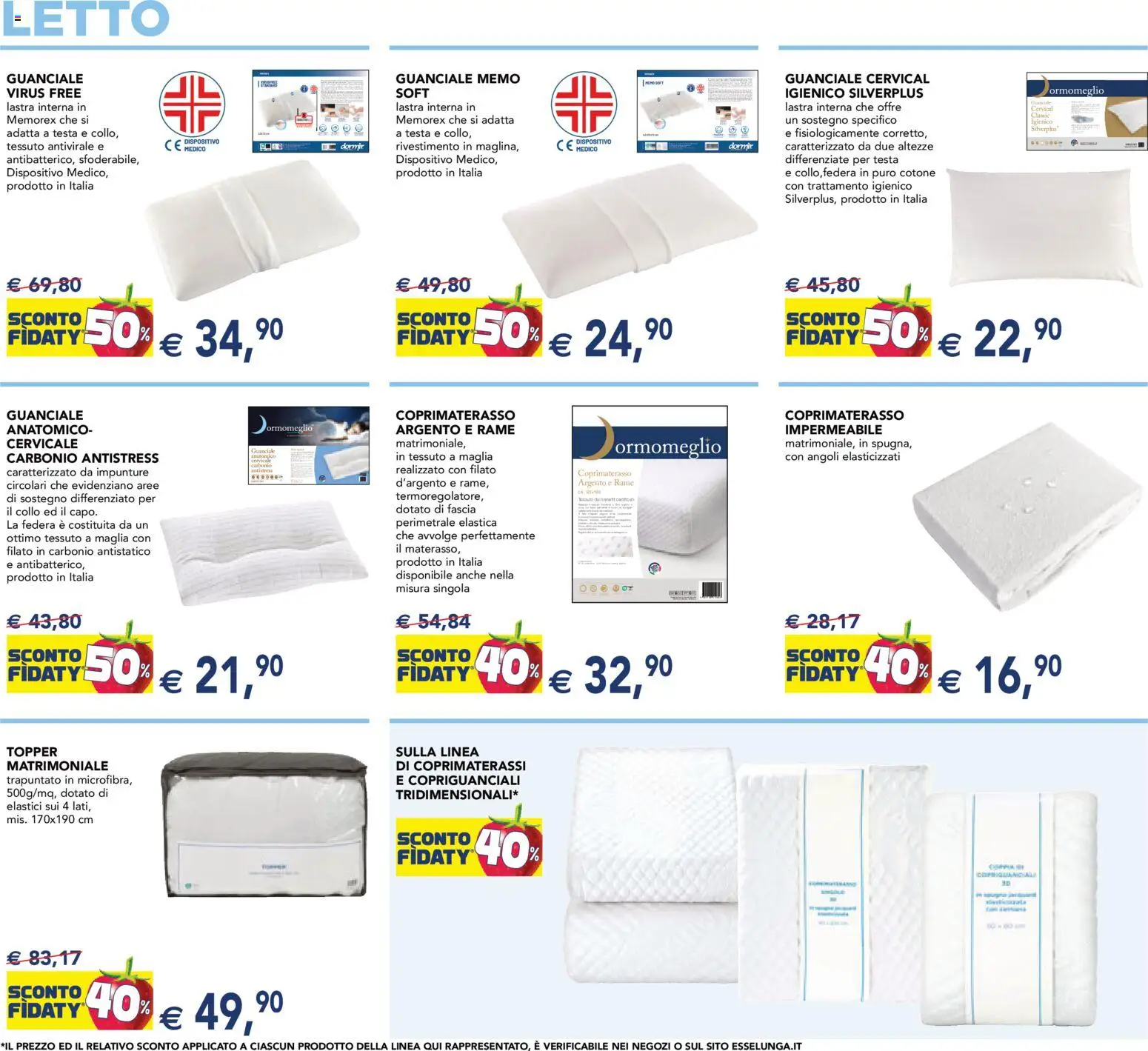 Volantino Esselunga S del 12.03.2026 | Pagina: 13 | Prodotti: Letto, Federa, Elastici, Guanciale
