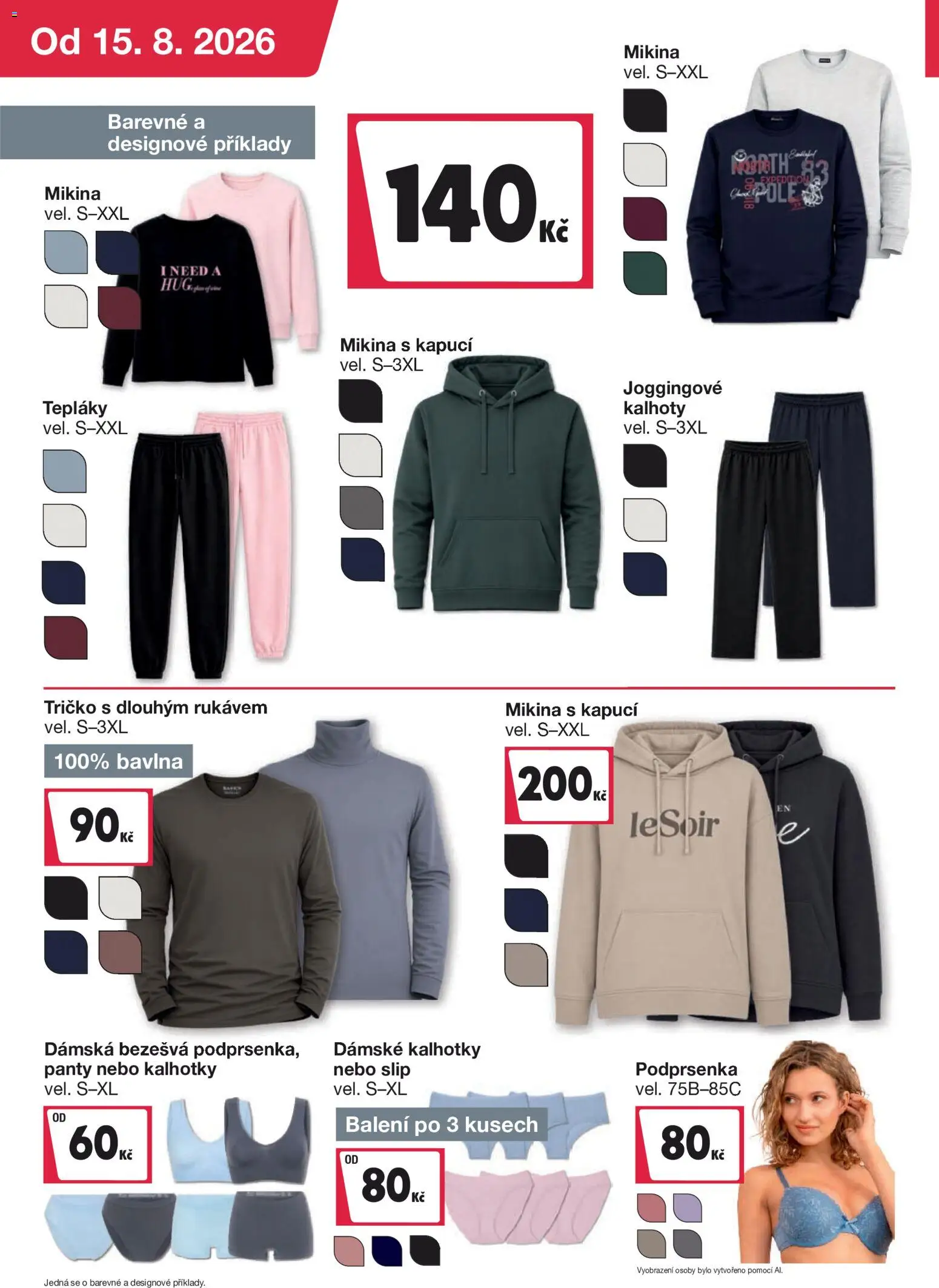 Woolworth leták od 15.08.2026 | Strana: 2 | Produkty: Tričko, Dámské kalhotky, Podprsenka, Tepláky