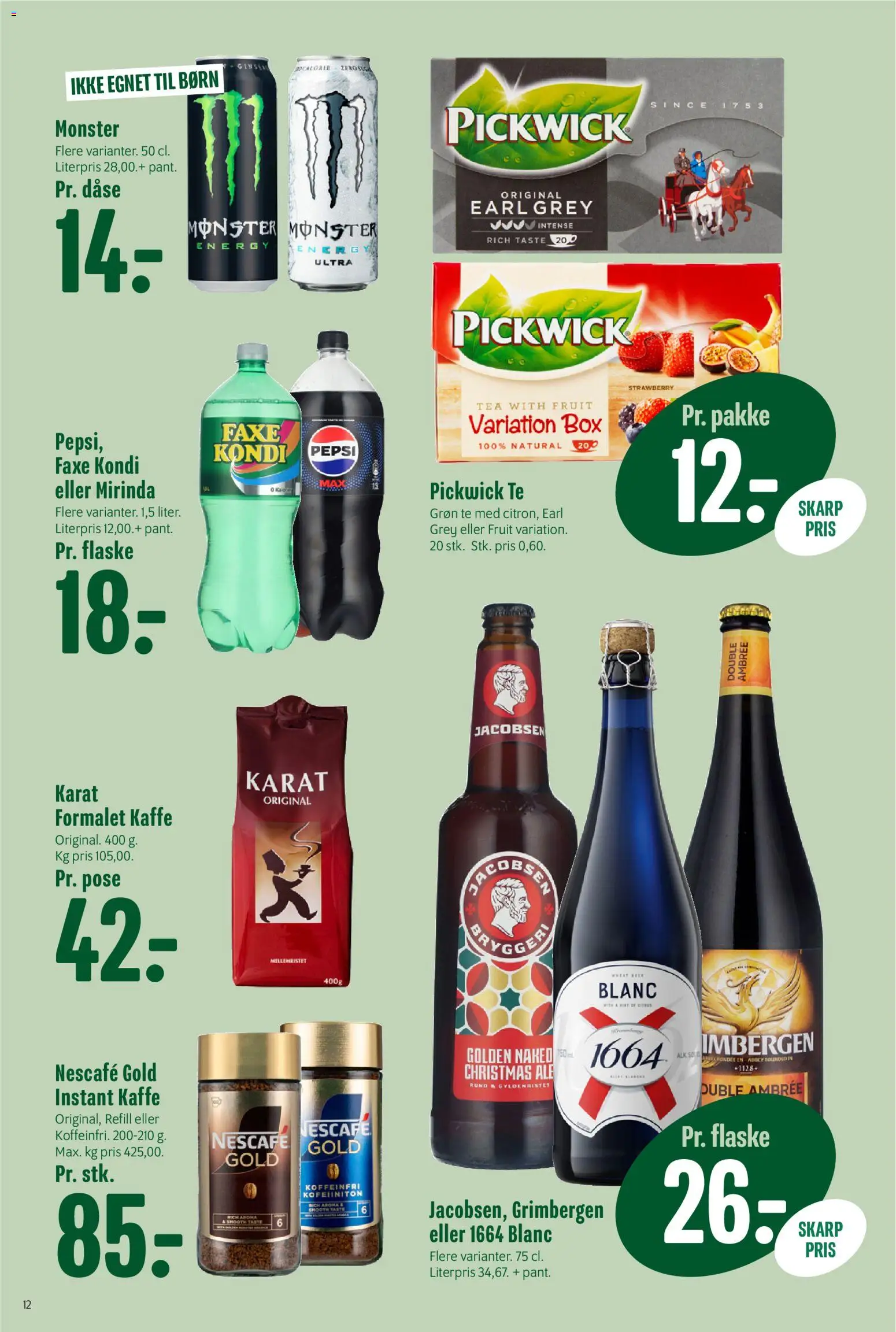 Min Købmand tilbudsavis – gyldig fra 30/10/2026 | Side: 12 | Produkter: Kaffe, Te, Faxe Kondi, Instant Kaffe