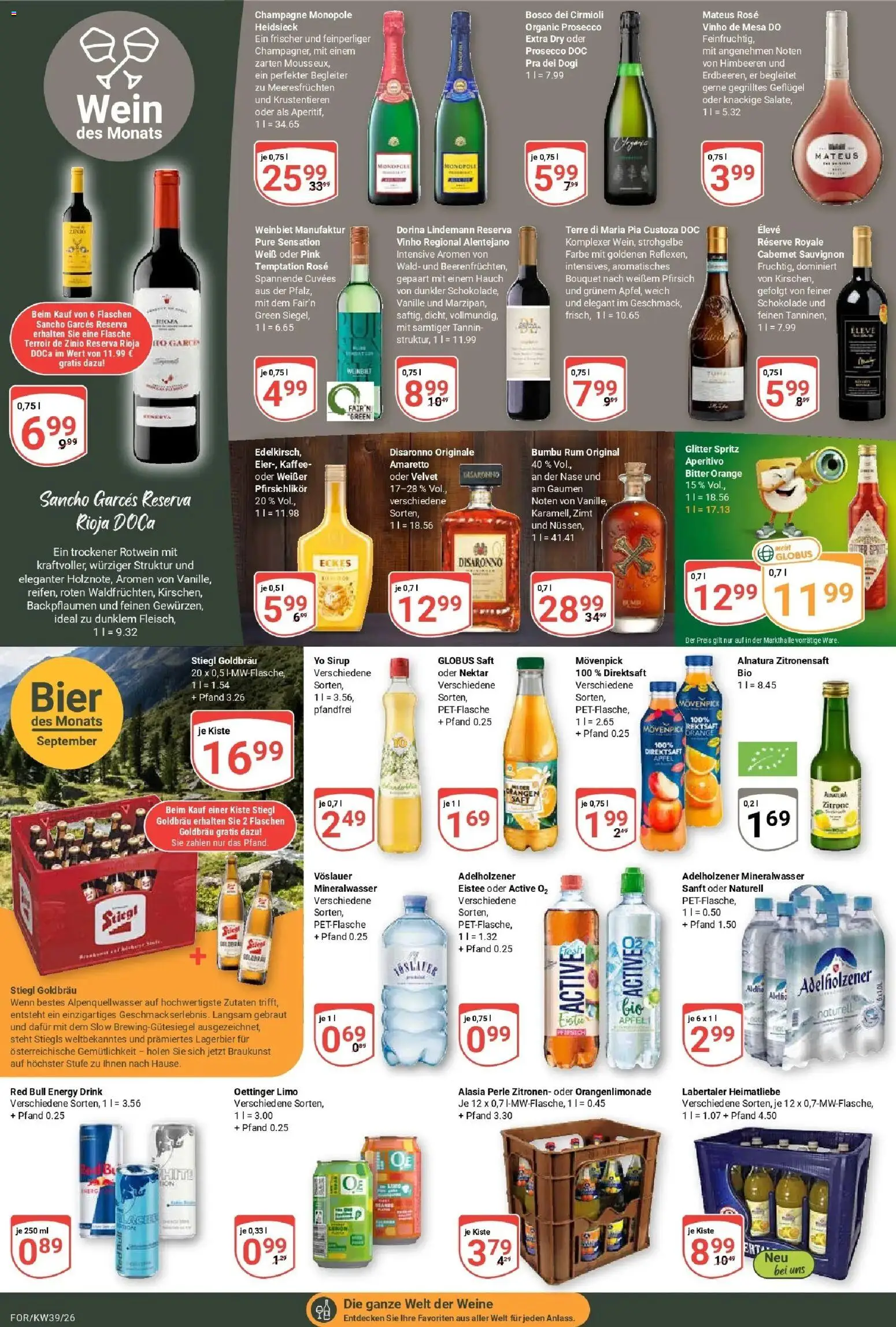 Globus Prospekt Forchheim (ab 21.09.2026) » Angebote online | Seite: 20 | Produkte: Rum, Zitrone, Pfirsich, Saft