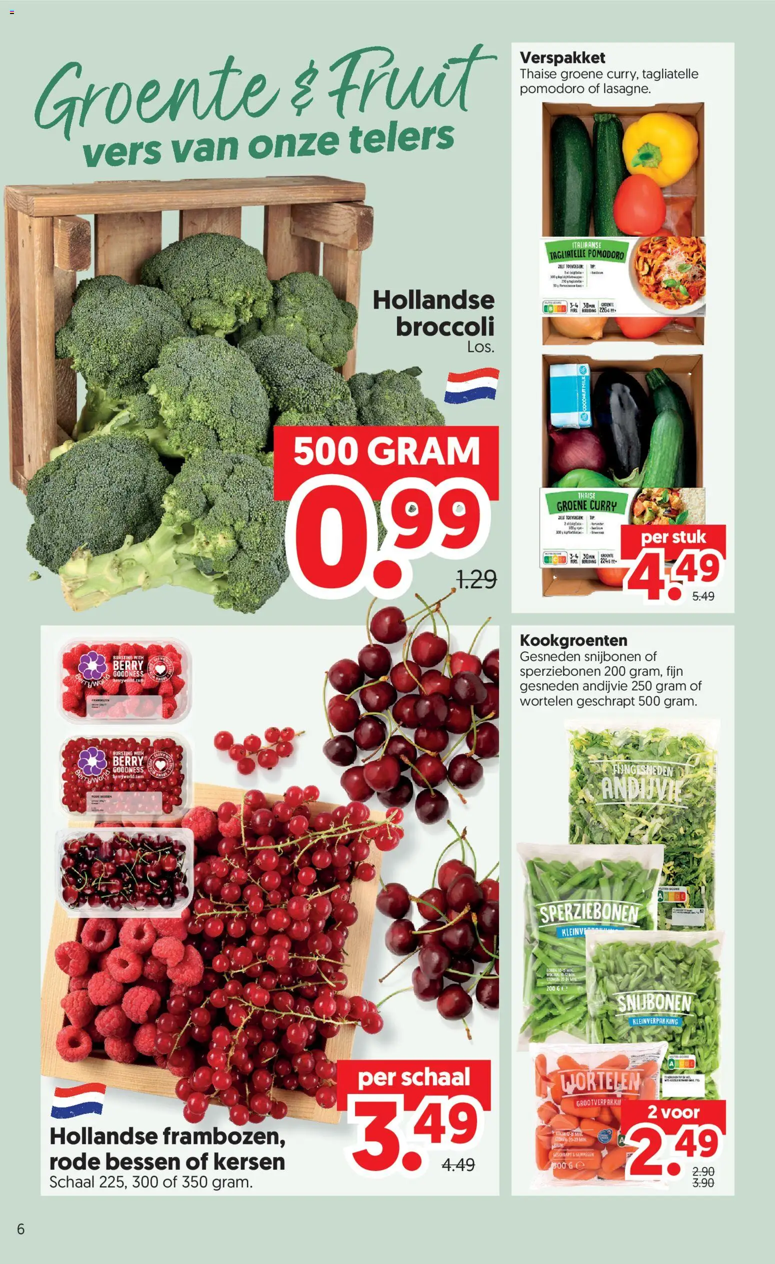 {H1} | Pagina: 6 | Producten: Kersen, Wortelen, Broccoli, Schaal