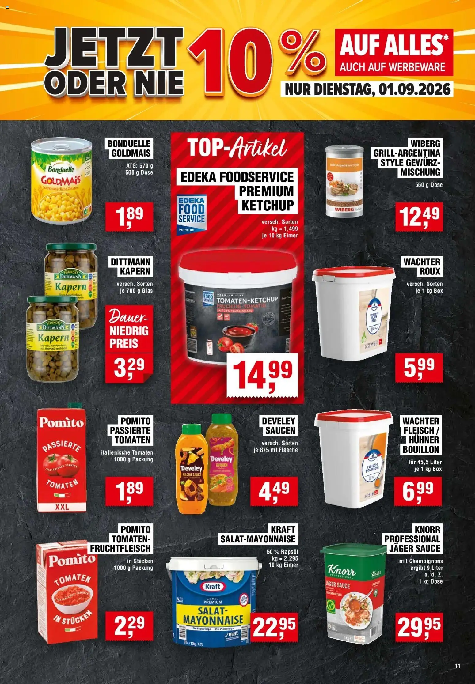 Edeka Prospekt Bochum – gültig ab 27.08.2026 | Seite: 11 | Produkte: Tomaten, Mayonnaise, Ketchup, Salat