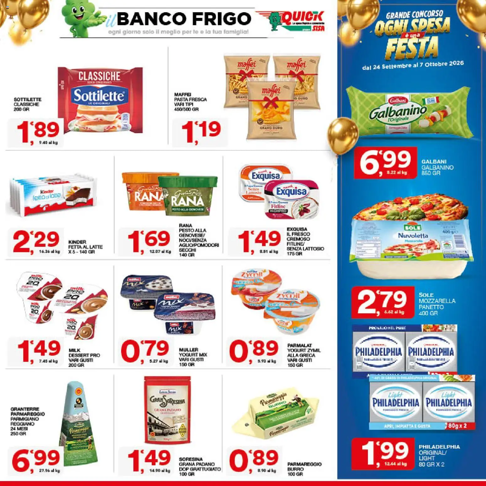 Volantino SISA del 24/09/2026 | Pagina: 13 | Prodotti: Aglio, Pasta, Grana Padano, Parmigiano