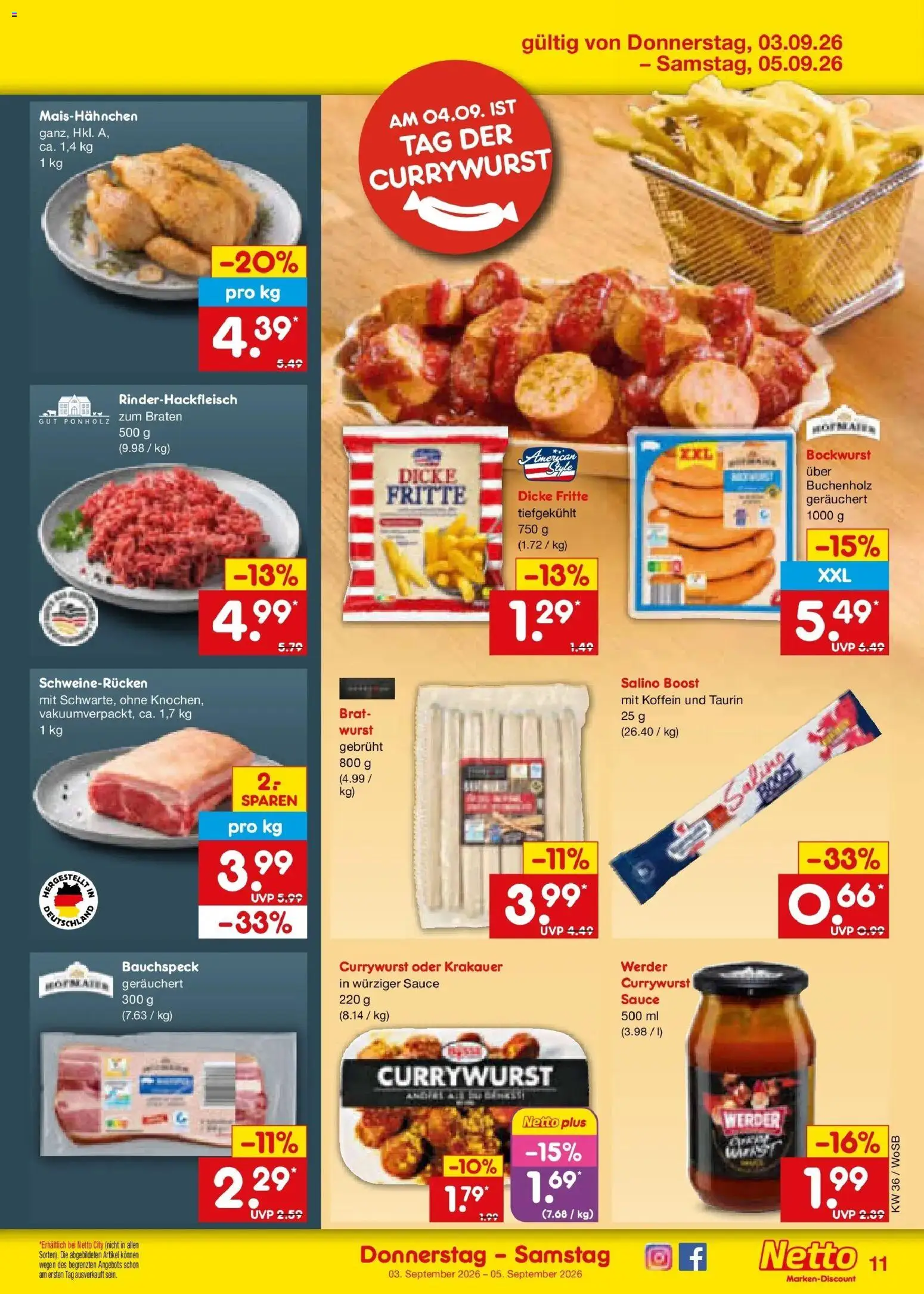 Netto Marken-Discount Prospekt Mannheim (ab 31.08.2026) » Angebote | Seite: 47 | Produkte: Bockwurst, Wurst, Schweinerucken