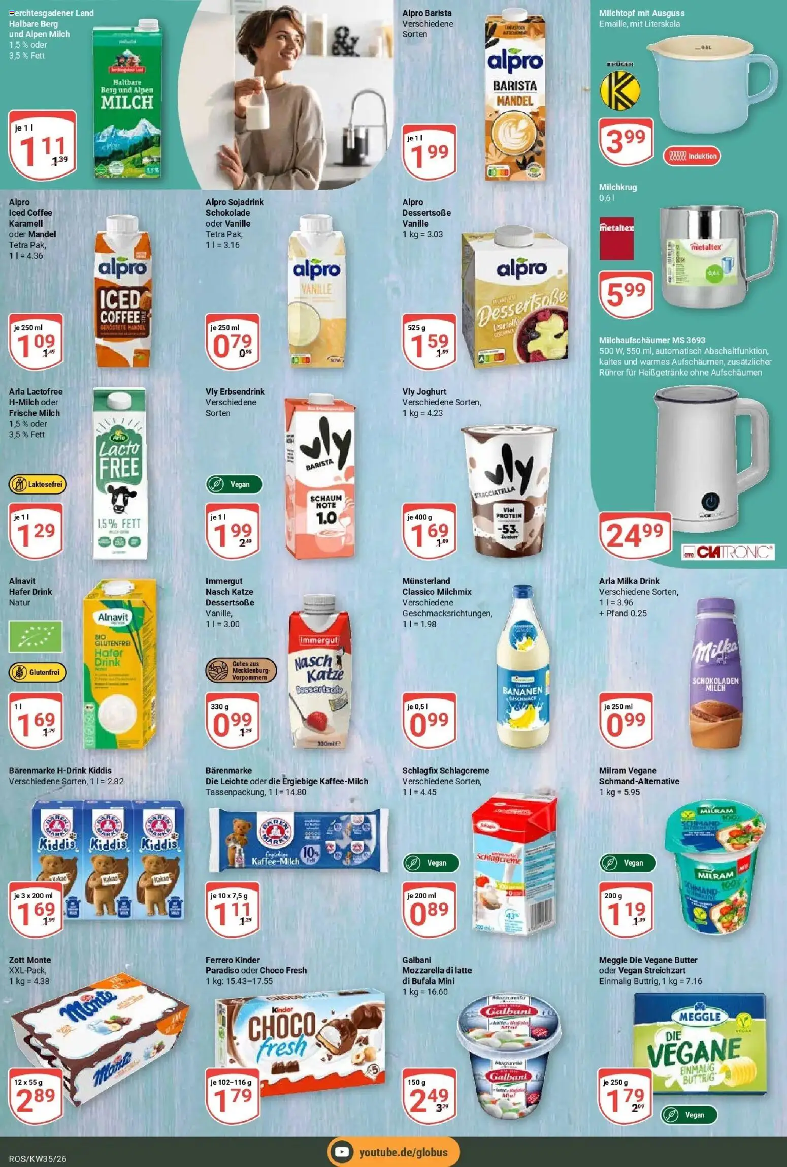 Globus Prospekt Lambrechtshagen (ab 24.08.2026) » Angebote online | Seite: 15 | Produkte: Mozzarella, Milka, Milram, Zucker