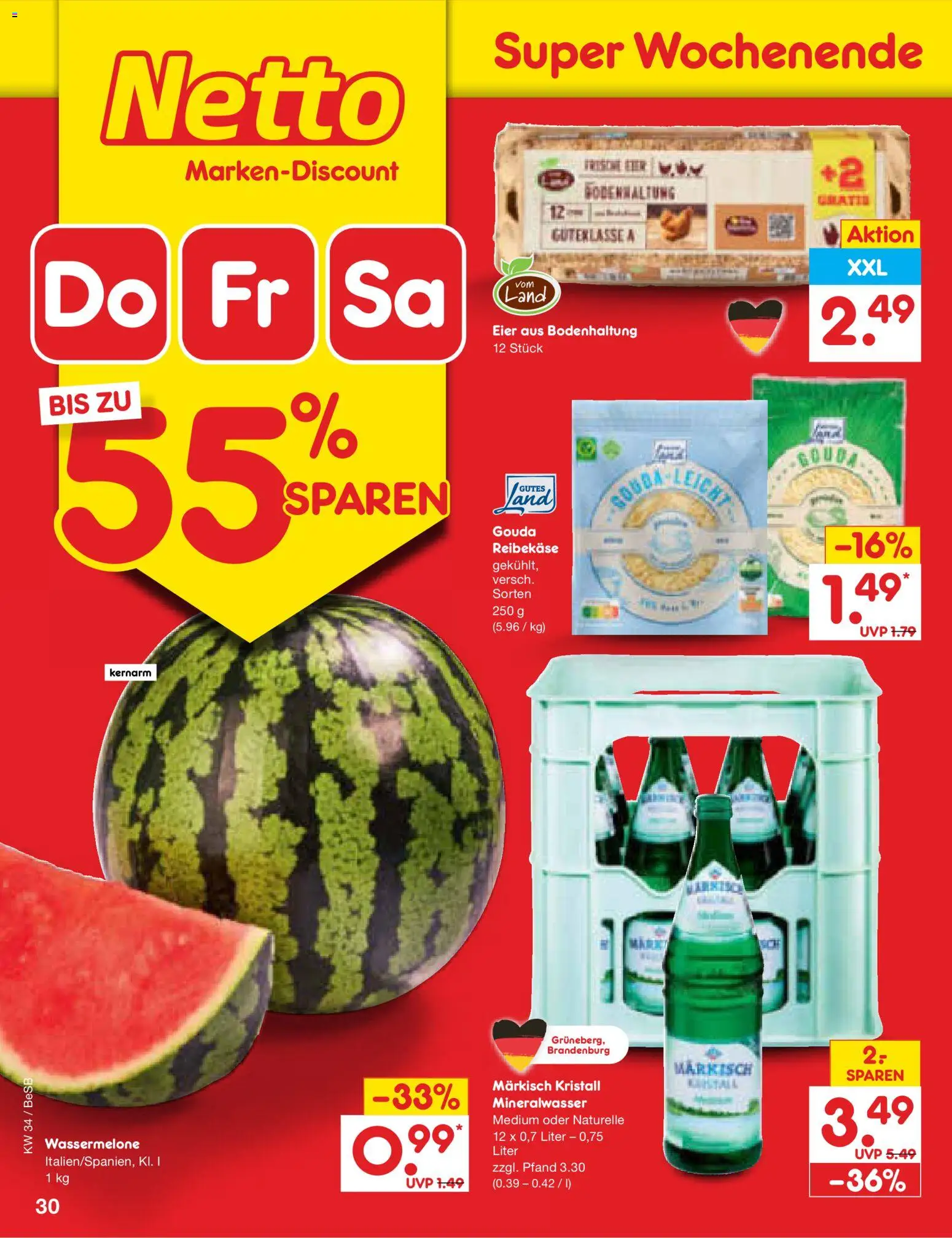 Netto Marken-Discount Prospekt – gültig ab 17.08.2026 | Seite: 48 | Produkte: Eier, Gouda, Wassermelone, Reibekase