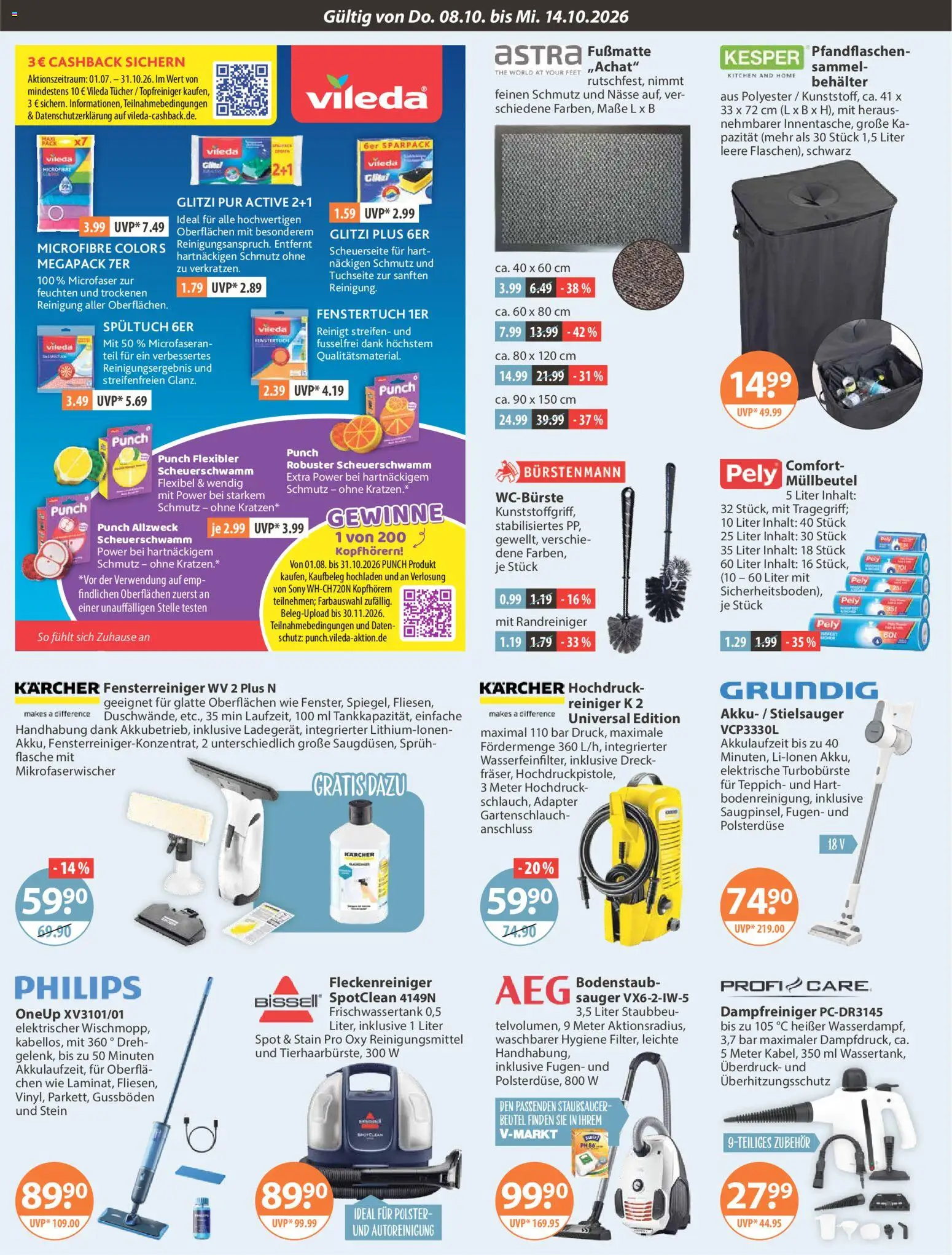 V-Markt Angebote – gültig ab 08.10.2026 | Seite: 16 | Produkte: Sony, Adapter, Teppich, Astra