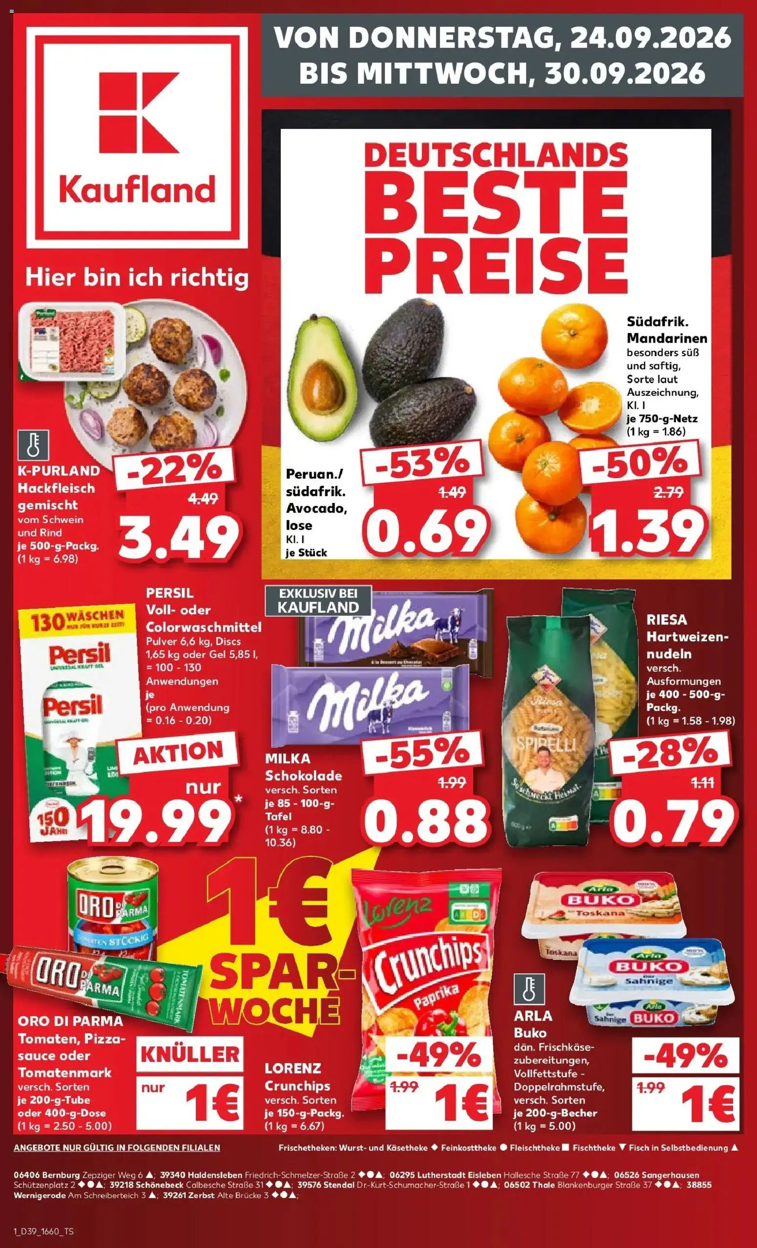 Prospekt Kaufland ab 21.09.2026 » Angebote Online zum Blättern | Seite: 4 | Produkte: Mandarinen, Wurst, Nudeln, Persil