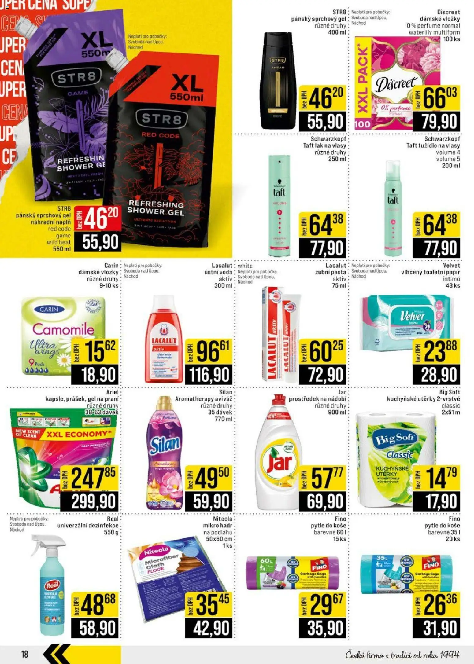 Jip leták - Cash & Carry od 22.07.2026 | Strana: 18 | Produkty: Aviváž, Lak na vlasy Taft, Nádobí, Silan