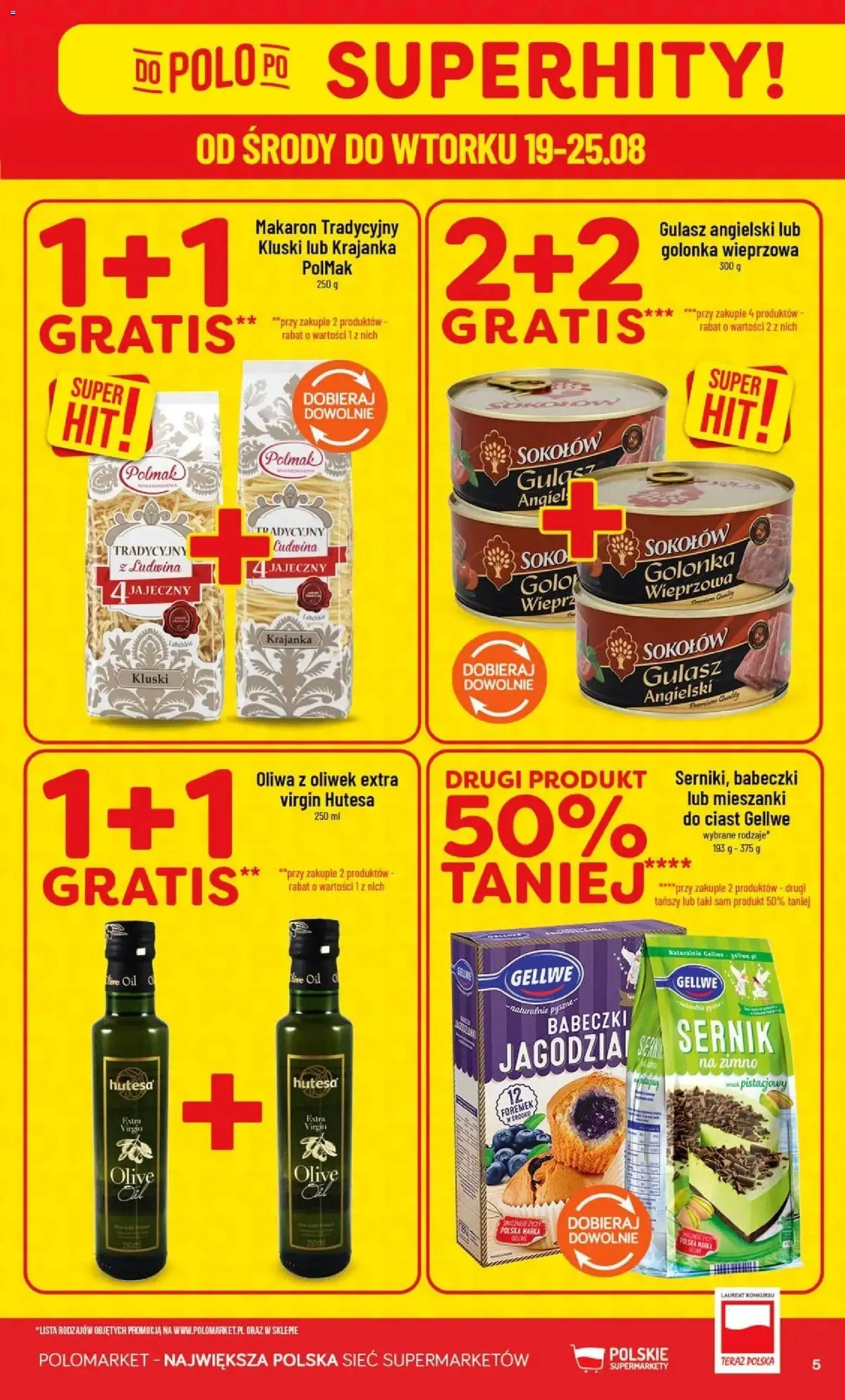 Nowa POLOmarket gazetka od jutra 19.08.2026 | Strona: 5 | Produkty: Golonka, Babeczki, Makaron, Kluski