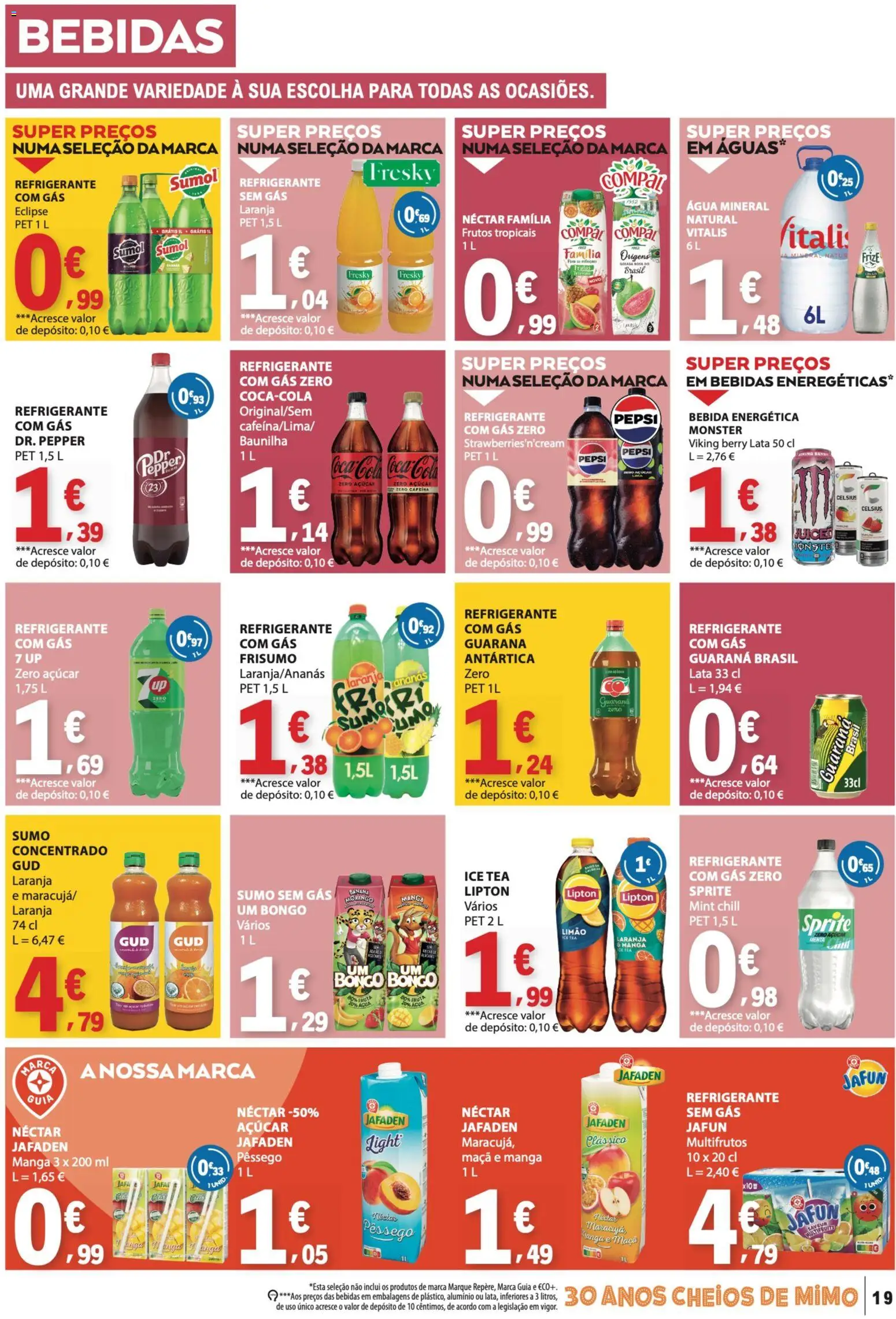 E.Leclerc folheto │ válido de 09/07/2026 | Página: 19 | Produtos: Banana, Açúcar, Água mineral, Bebida