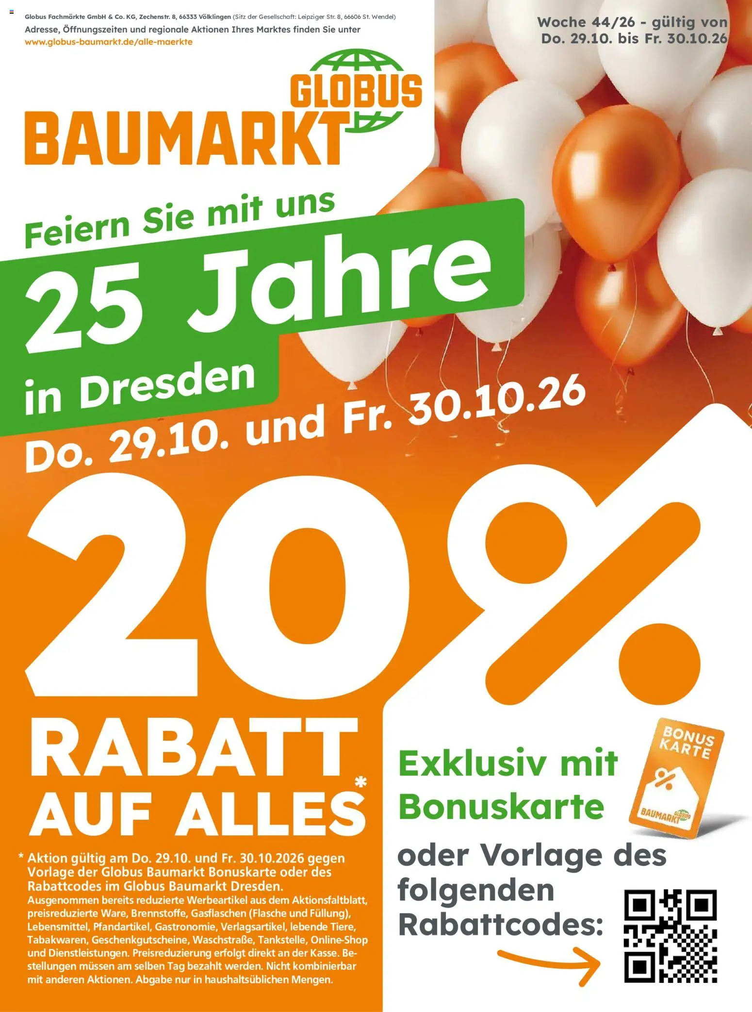Globus Baumarkt Prospekt Dresden – gültig ab 29.10.2026 | Seite: 1