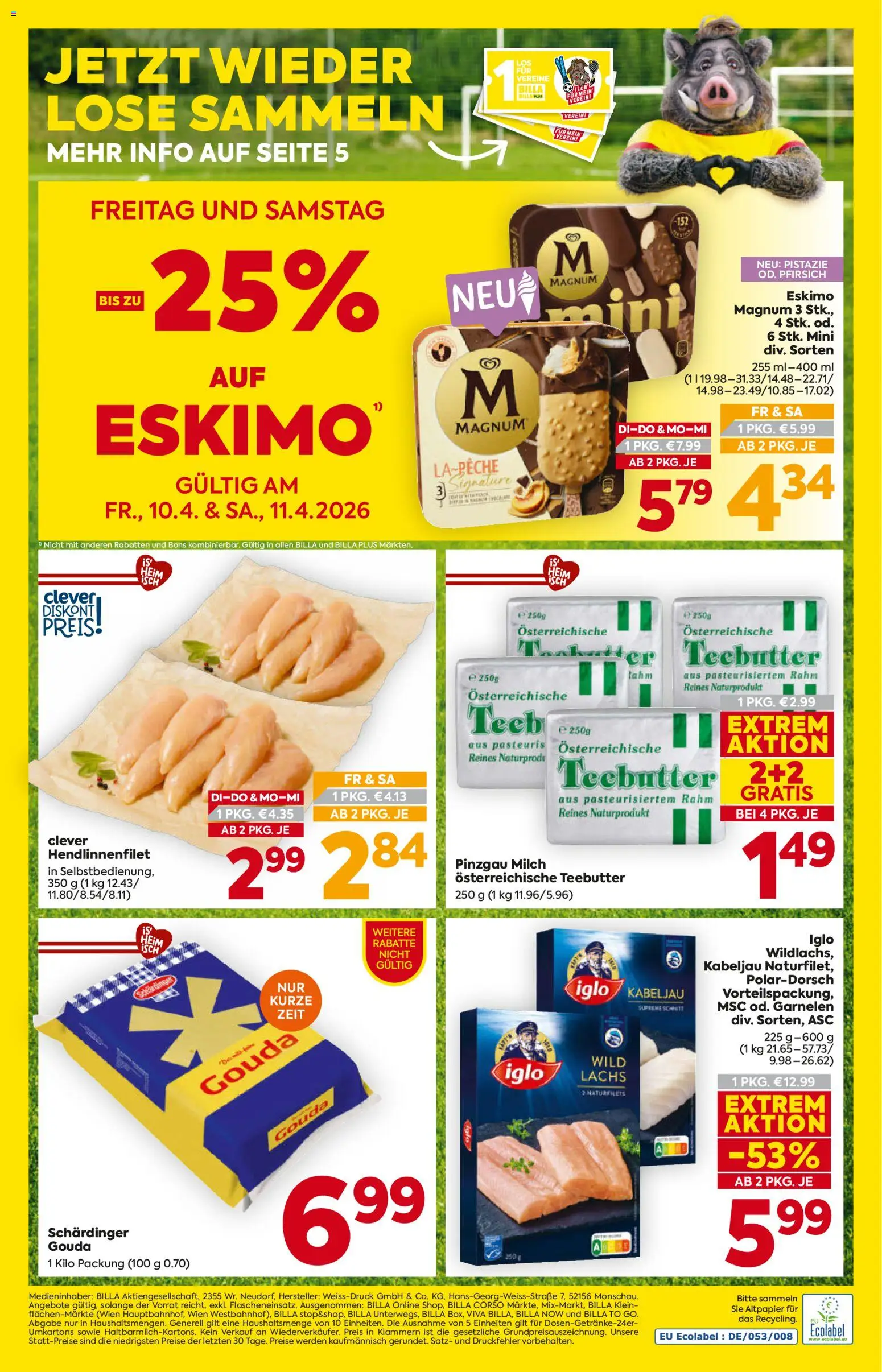 Billa - Flugblatt gültig ab 07.04.2026 | Seite: 16 | Produkte: Pistazie, Pfirsich, Milch