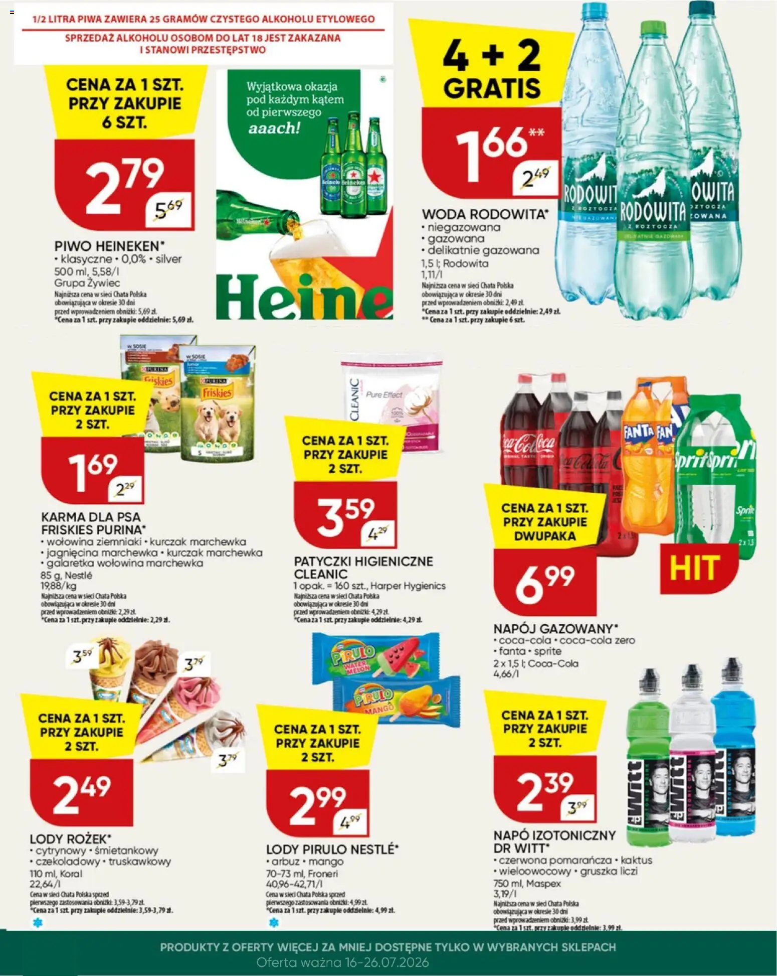 Chata Polska gazetka od 16.07.2026 | Strona: 24 | Produkty: Gruszka, Sprite, Wołowina, Lody