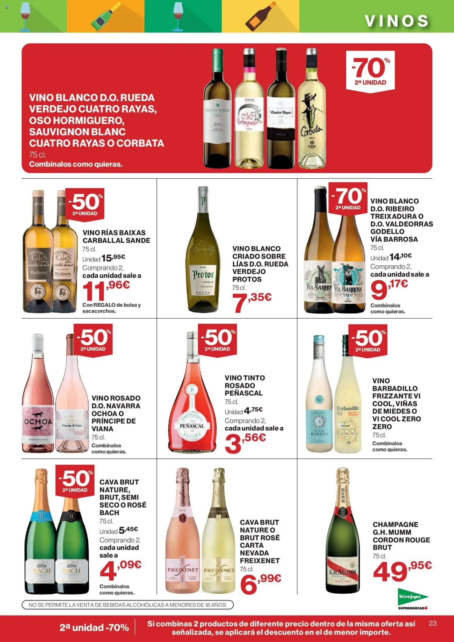 El Corte Inglés ofertas │ válido desde el 16/07/2026 | Página: 23 | Productos: Vino rosado, Vino, Bolsa
