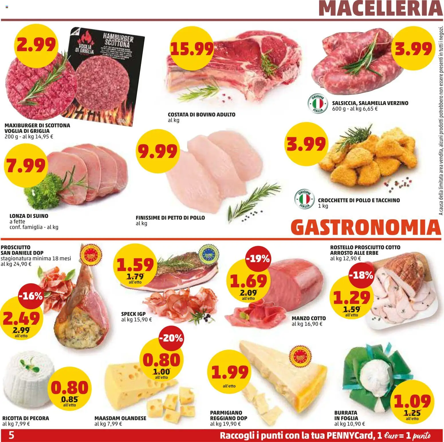 Volantino PENNY del 04.06.2026 | Pagina: 5 | Prodotti: Petto di Pollo, Tacchino, Prosciutto, Ricotta