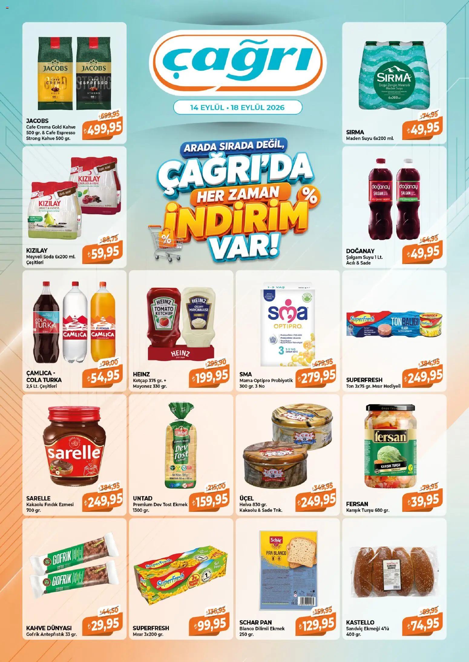 Çağrı Market - Çağrı'da Hep İndirim Var - 14 Eylül 2026 tarihinden itibaren geçerlidir | Sayfa: 2 | Ürünler: Fındık, Armut, Soda, Maden suyu