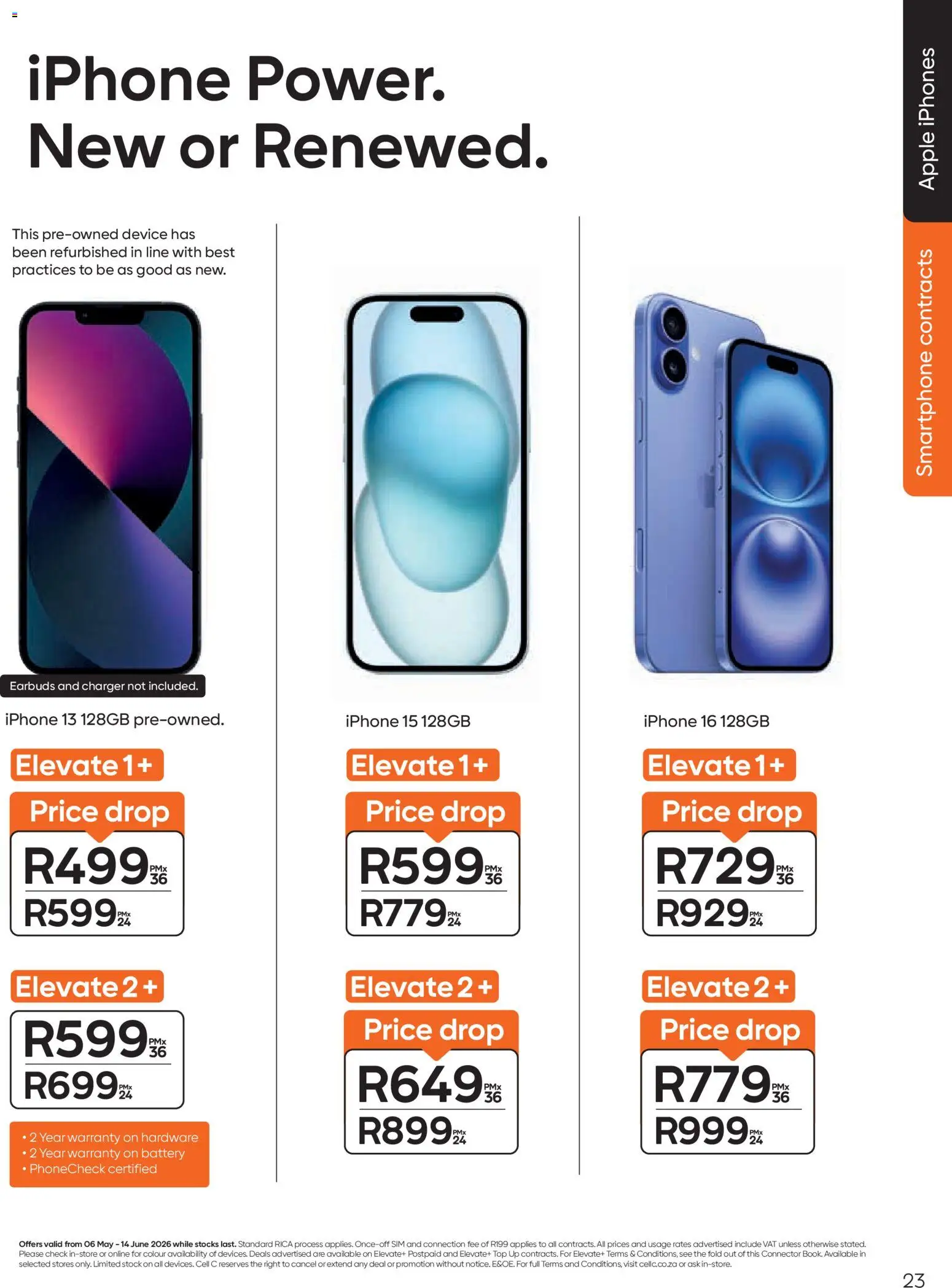 New Cell C catalogue – valid from 06.05.2026 | Page: 25 | Products: Sim, Smartphone, Earbuds, Connector
