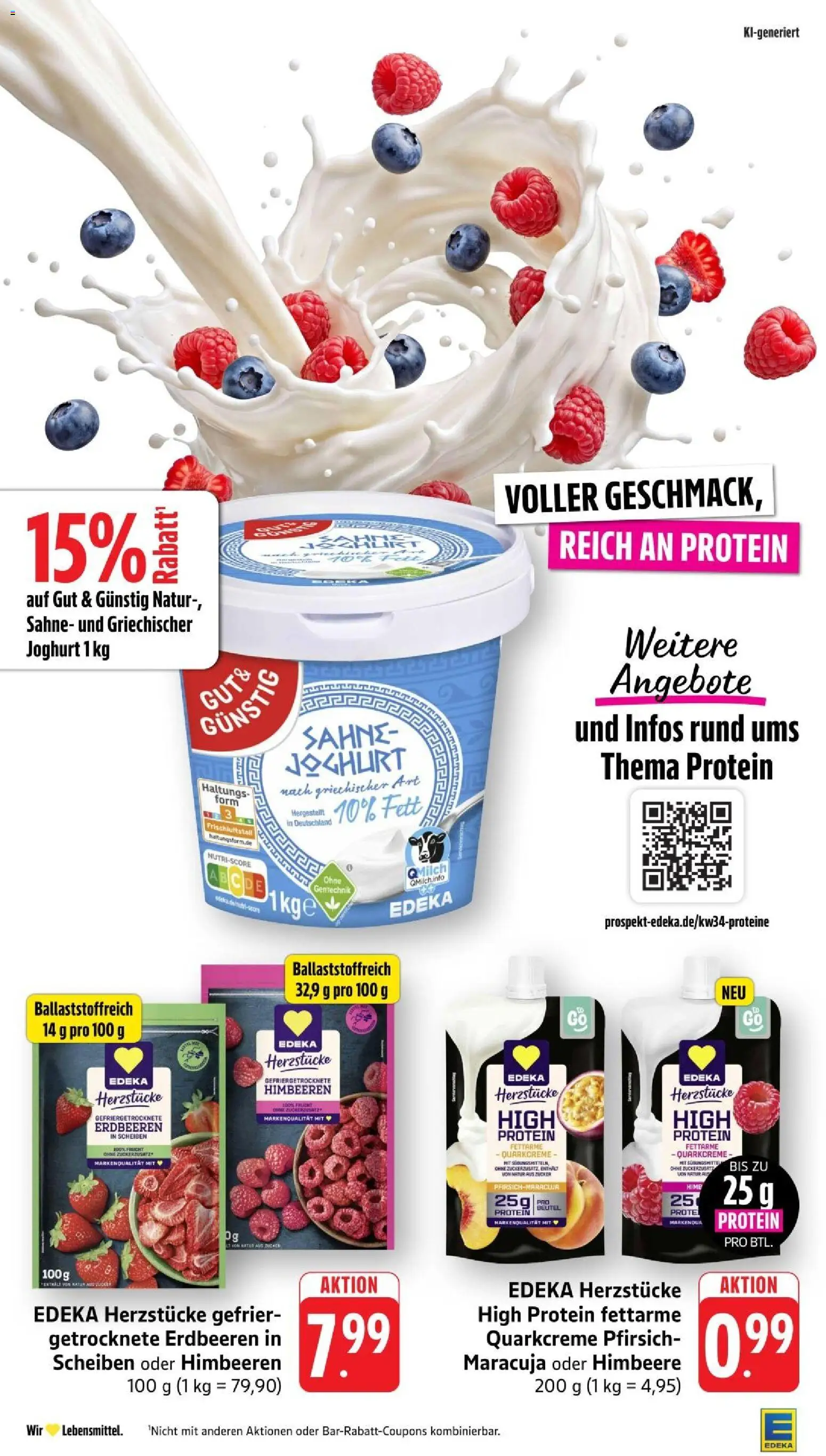 Edeka Prospekt Stuttgart – gültig ab 17.08.2026 | Seite: 12 | Produkte: Himbeeren, Zucker, Pfirsich, Sahne
