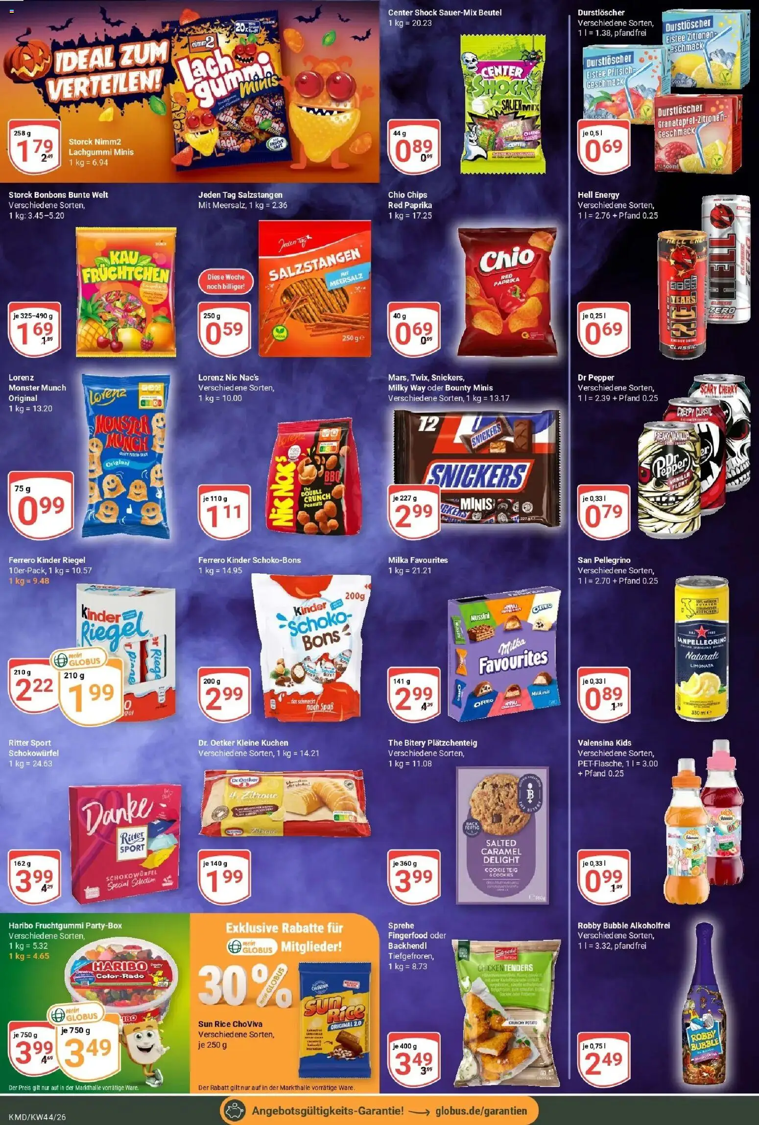 Globus Prospekt Köln (ab 26.10.2026) » Angebote online | Seite: 17 | Produkte: Haribo, Ritter sport, Kinder riegel, Monster
