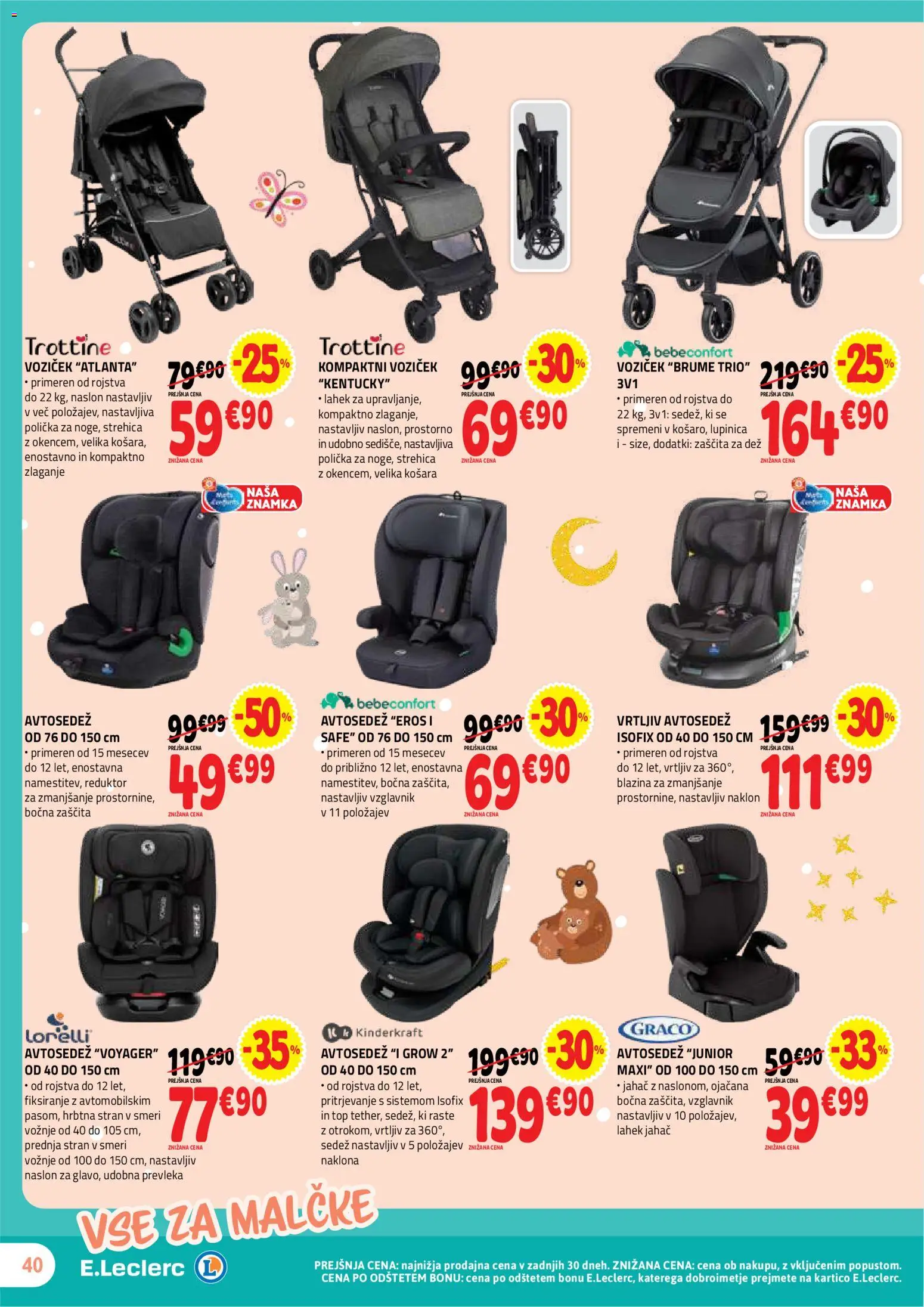Novi E.leclerc katalog ponudbe – veljaven od 02.09.2026 | Stran: 40 | Izdelki: Vzglavnik, Košara, Blazina, Voziček