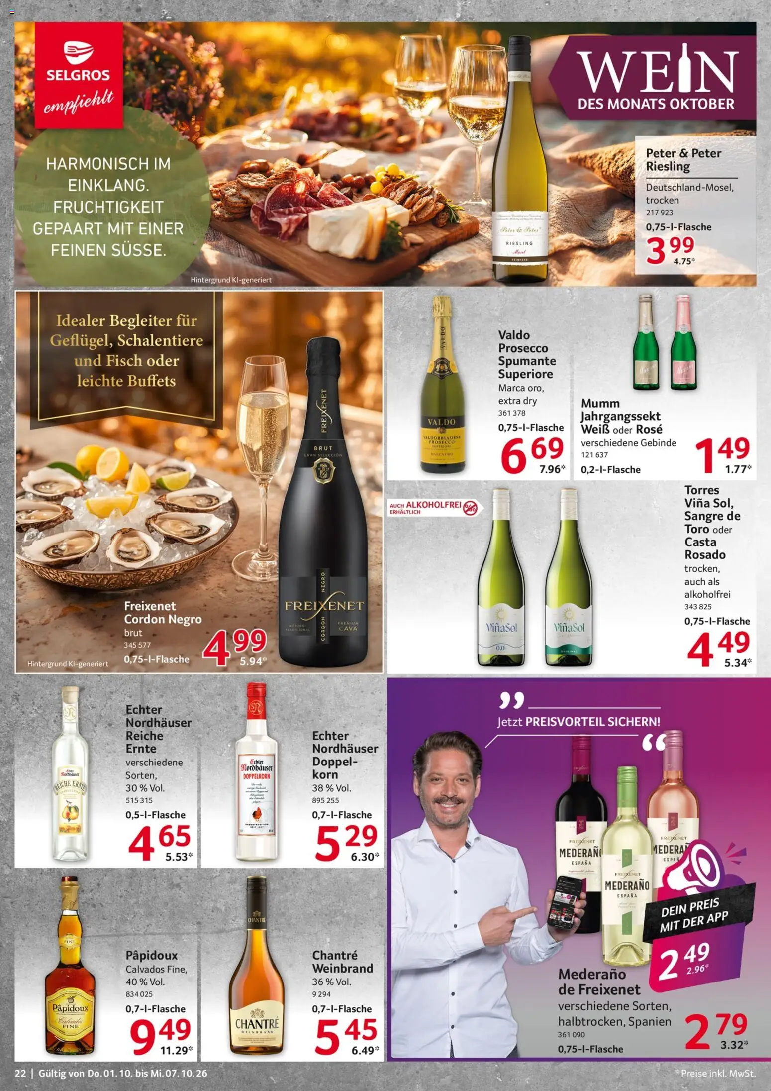 Selgros Prospekt – gültig ab 01.10.2026 | Seite: 22 | Produkte: Freixenet, Fisch, Prosecco, Chantré