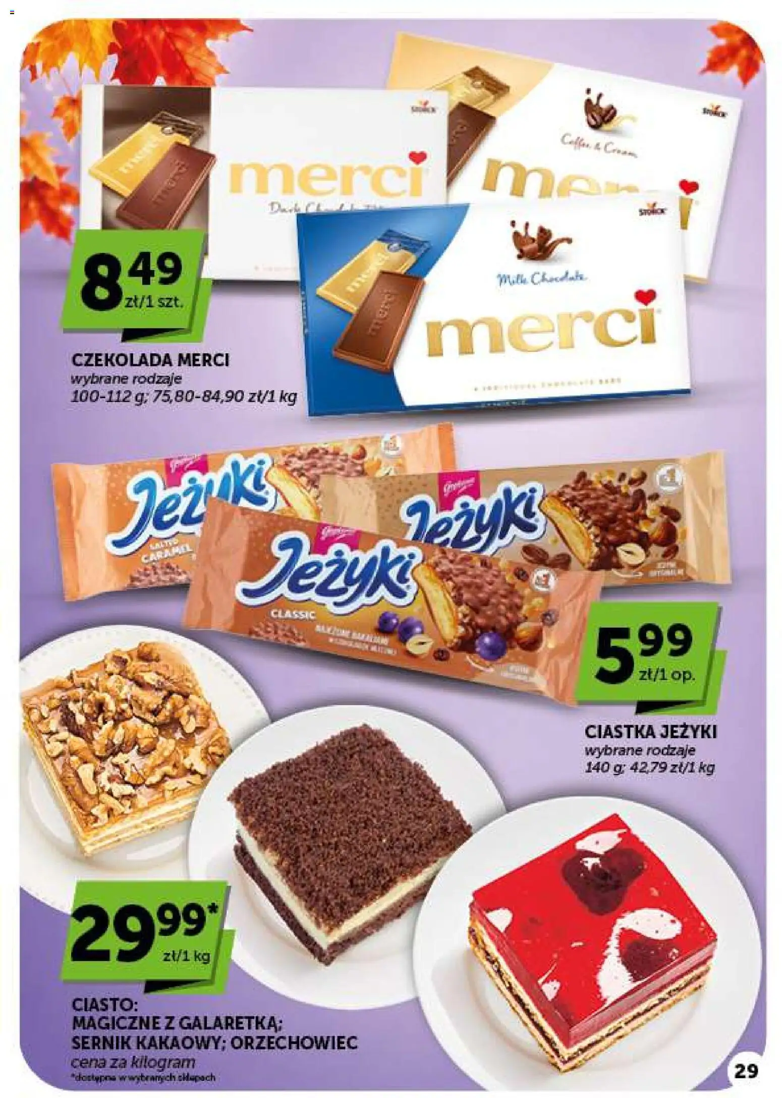 Groszek gazetka od 22.10.2026 | Strona: 29 | Produkty: Czekolada merci, Ciasto, Merci, Ciastka
