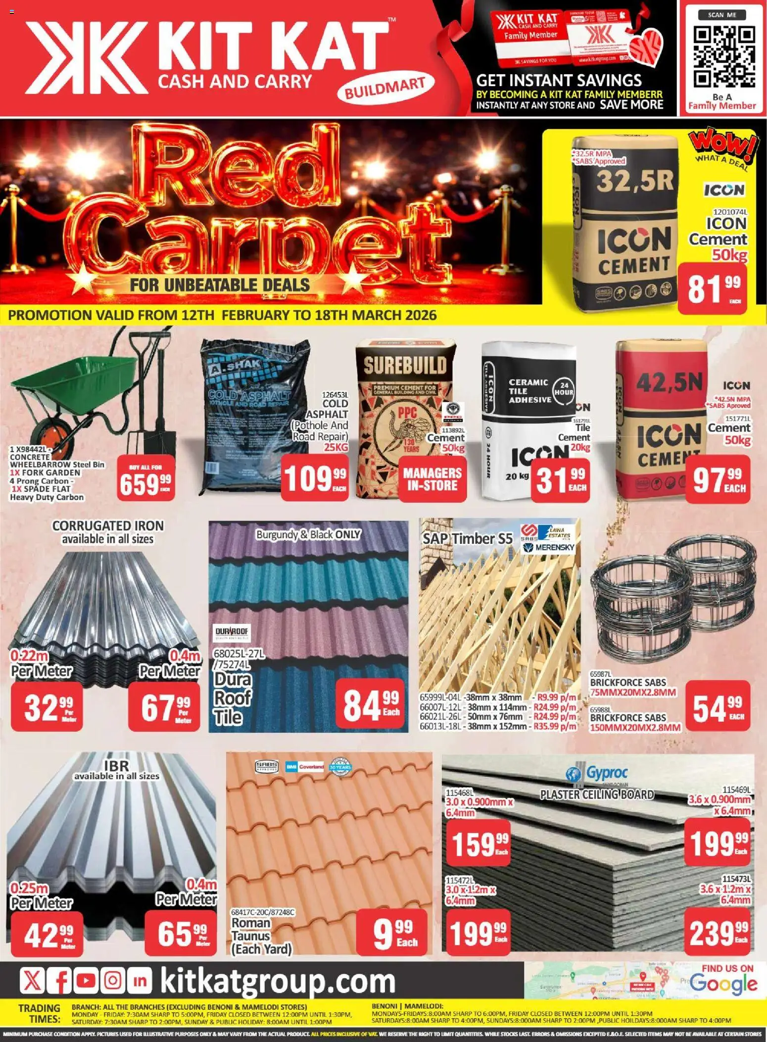 New KIT KAT Cash & Carry catalogue – valid from 12/02/2026 | Page: 1 | Products: Adhesive, Wheelbarrow, Spade, Cement